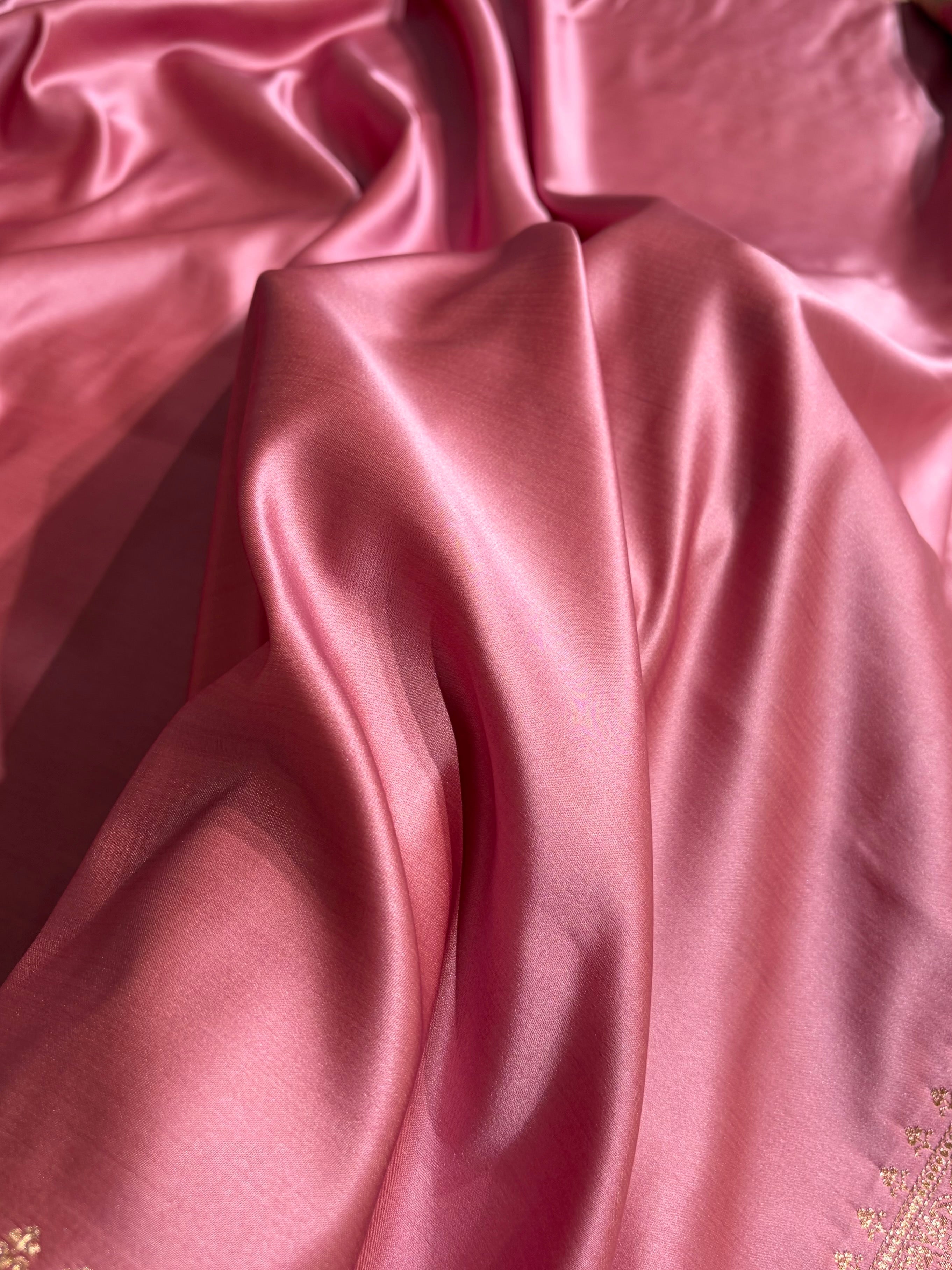 Banarasi Satin Katan Saree in Contrast Mauve & Sea Green Shades SK131