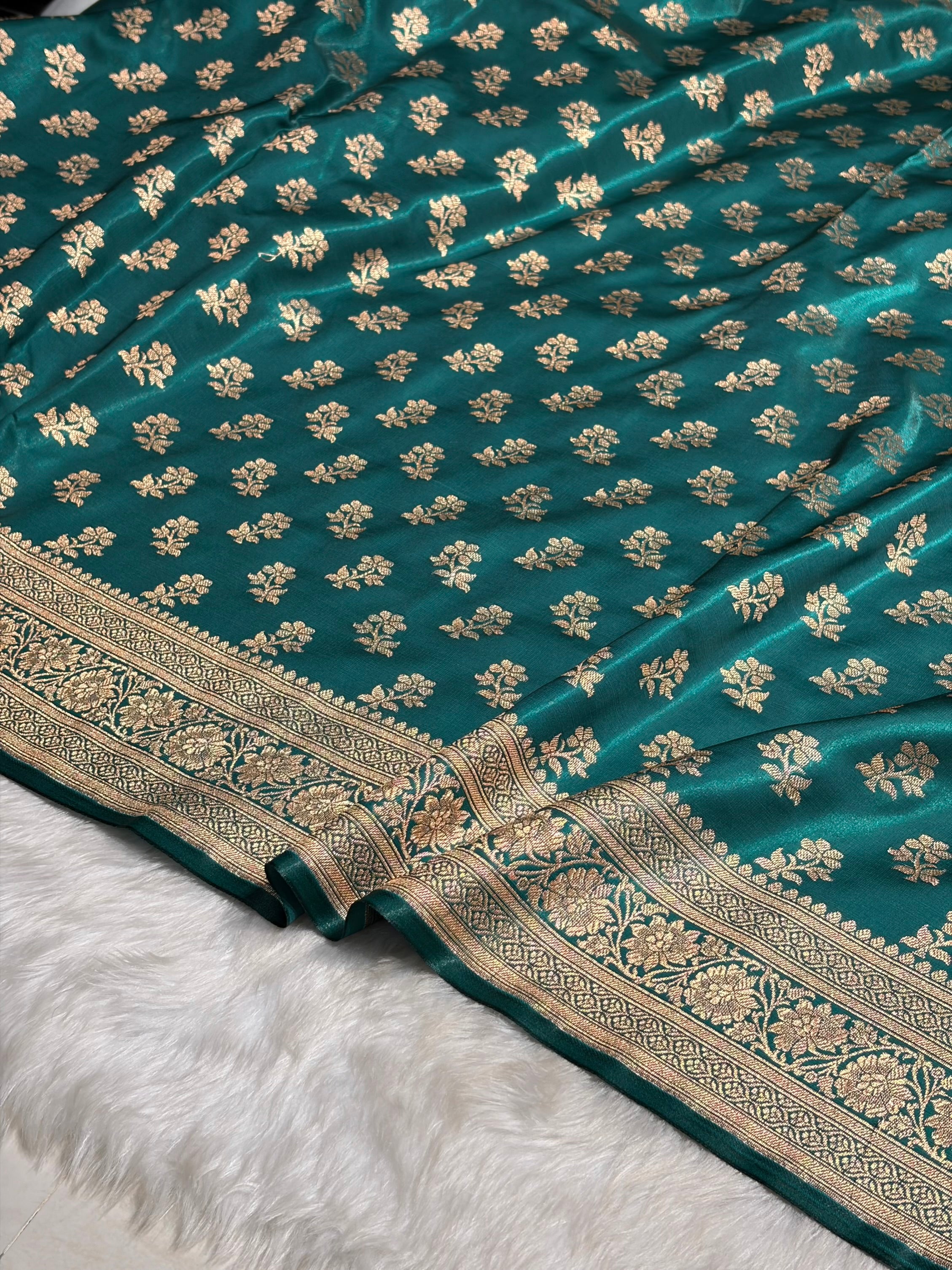 Rama Shades Banarasi Satin Silk Saree SS34