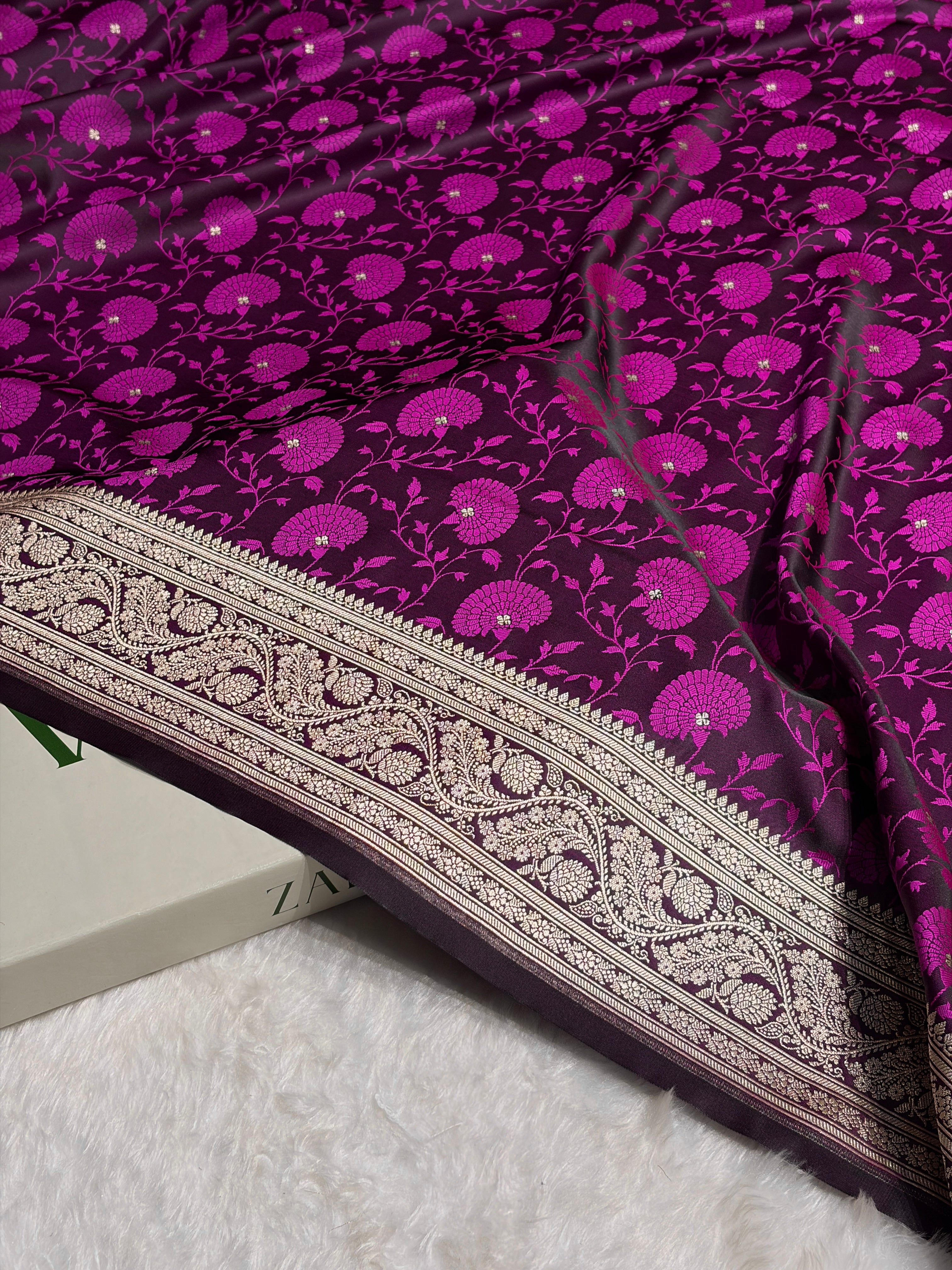 Magenta Shades Tanchoi Motif Mashru Silk Saree MST-11