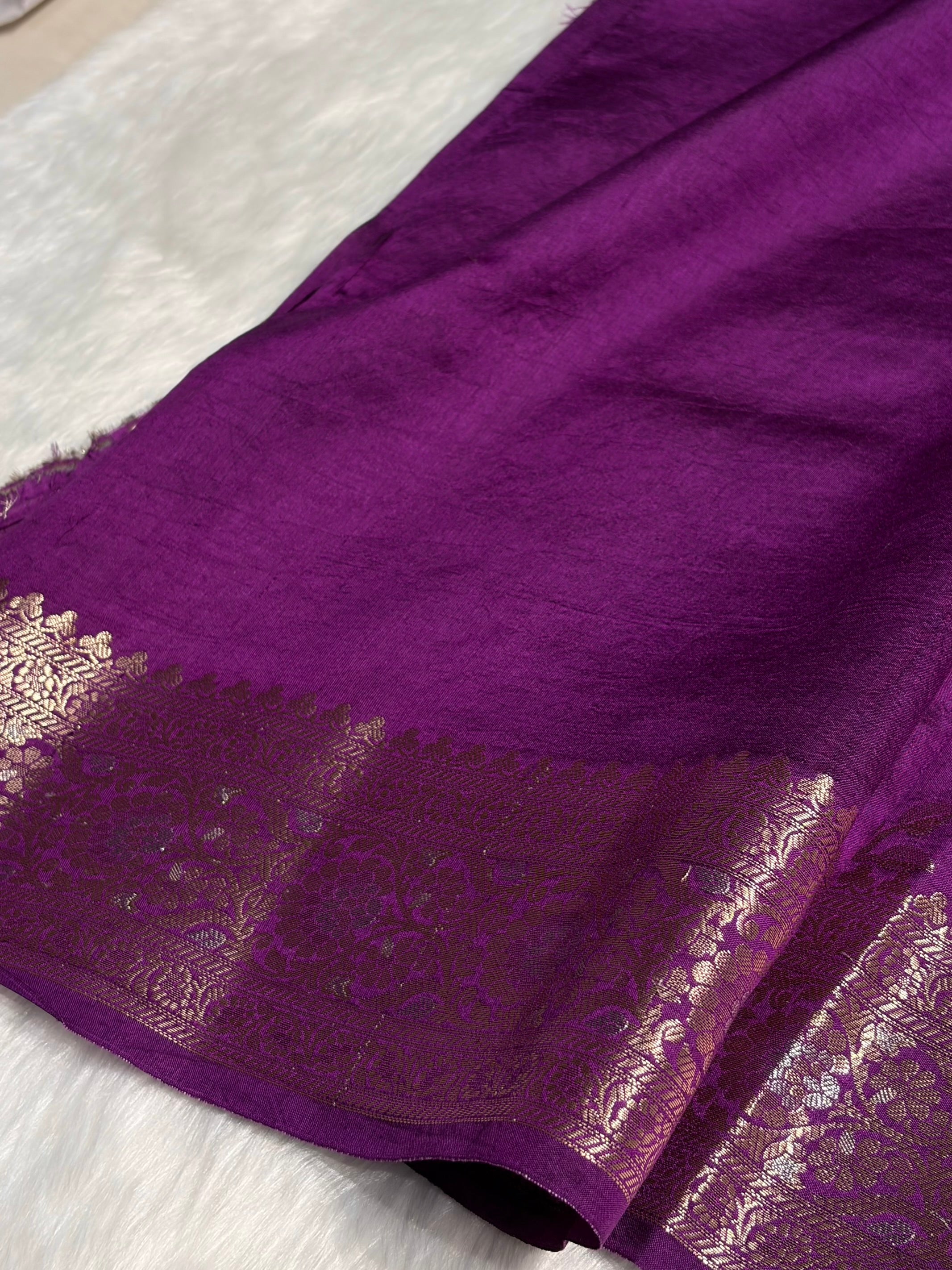 Wine Shade Minakari Pure Caramel Silk Saree CS-04