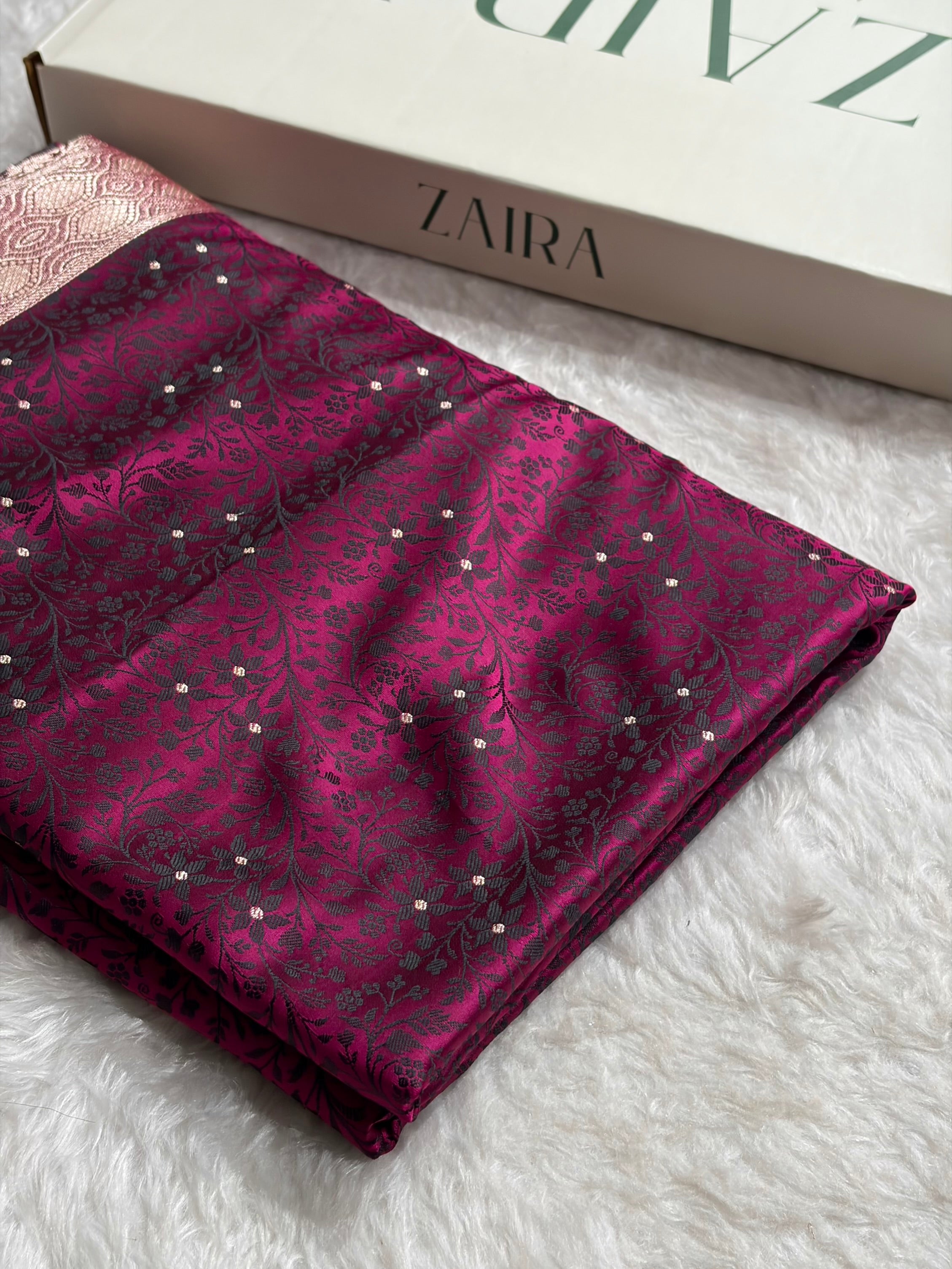 Wine Shades Tanchoi Motif Mashru Silk Saree MST-15