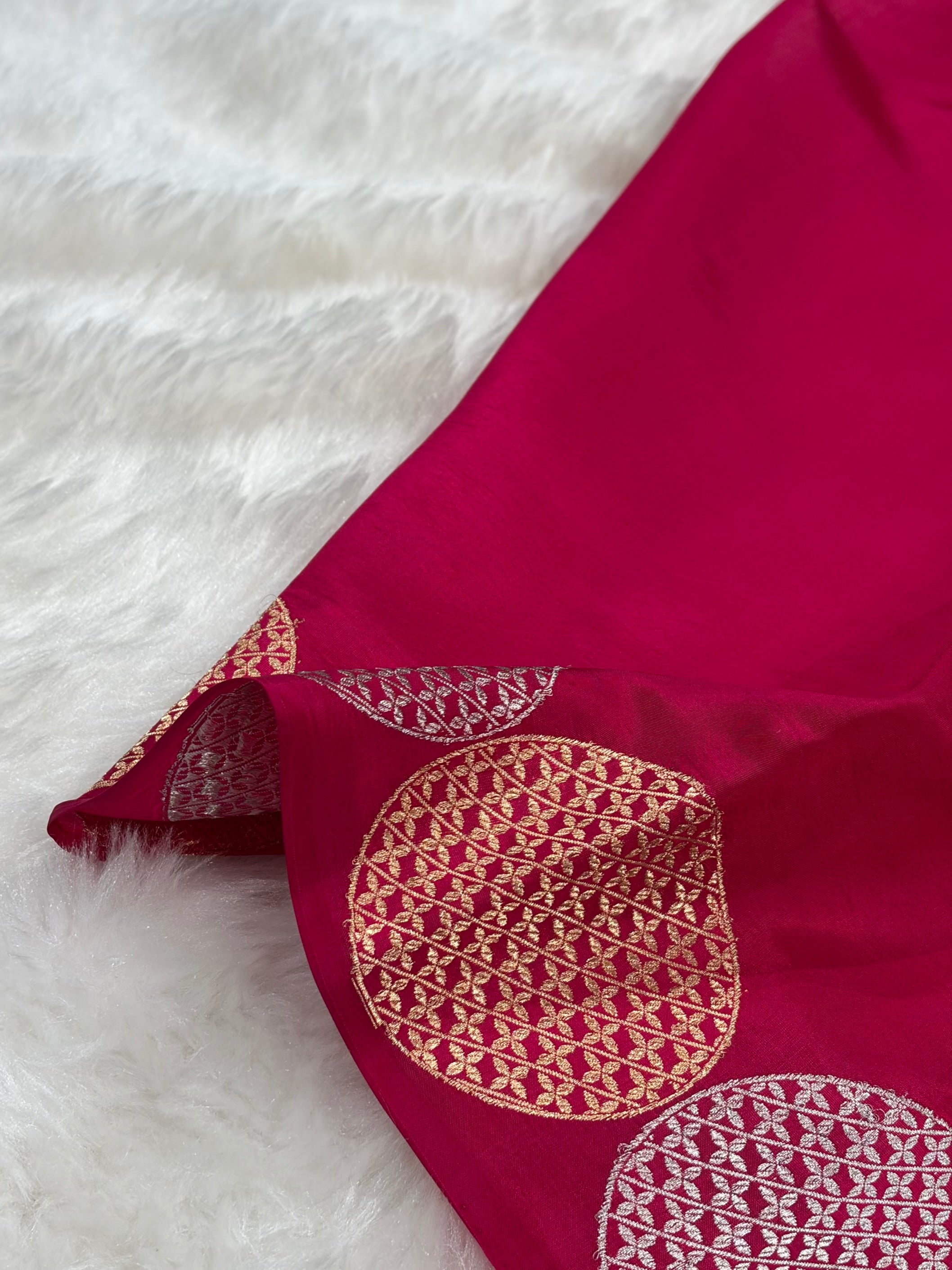Banarasi Rani Shades Handwoven Pure Paper Silk Saree RM-87