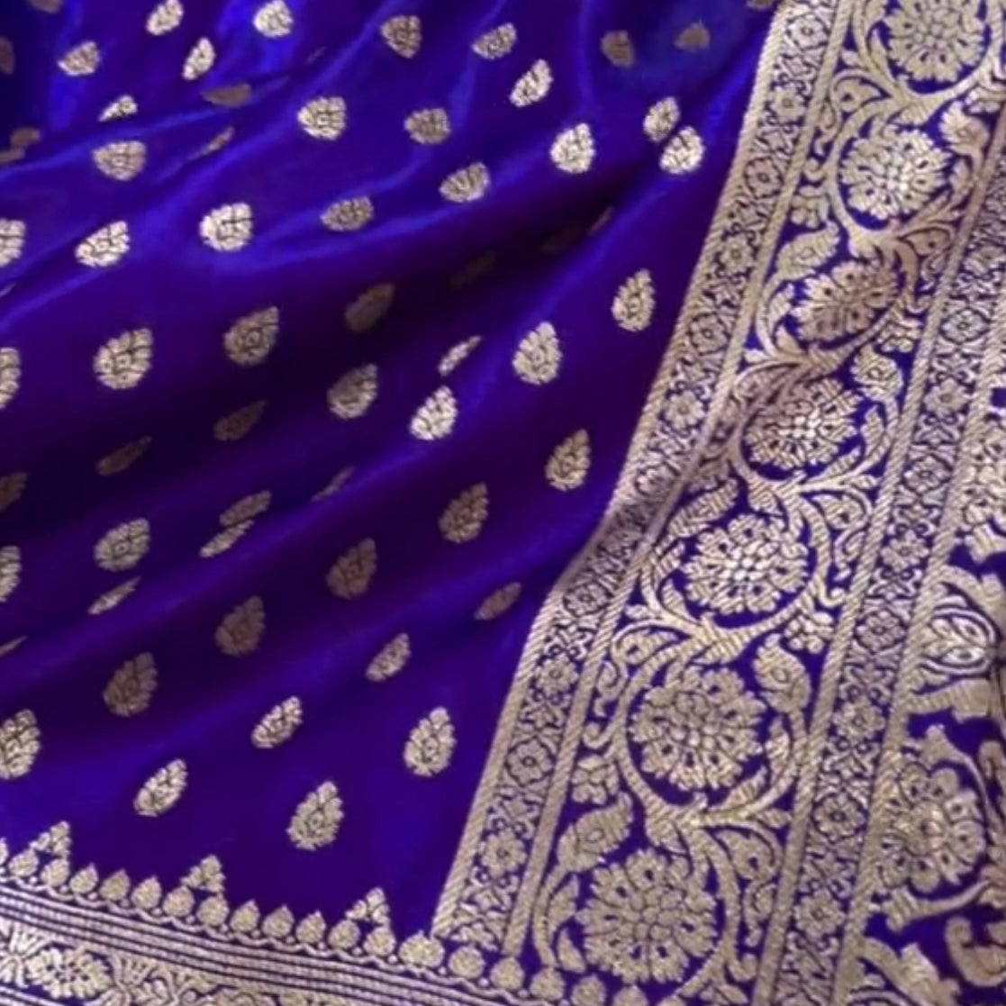 Satin silk booti in Purple Shades SS01