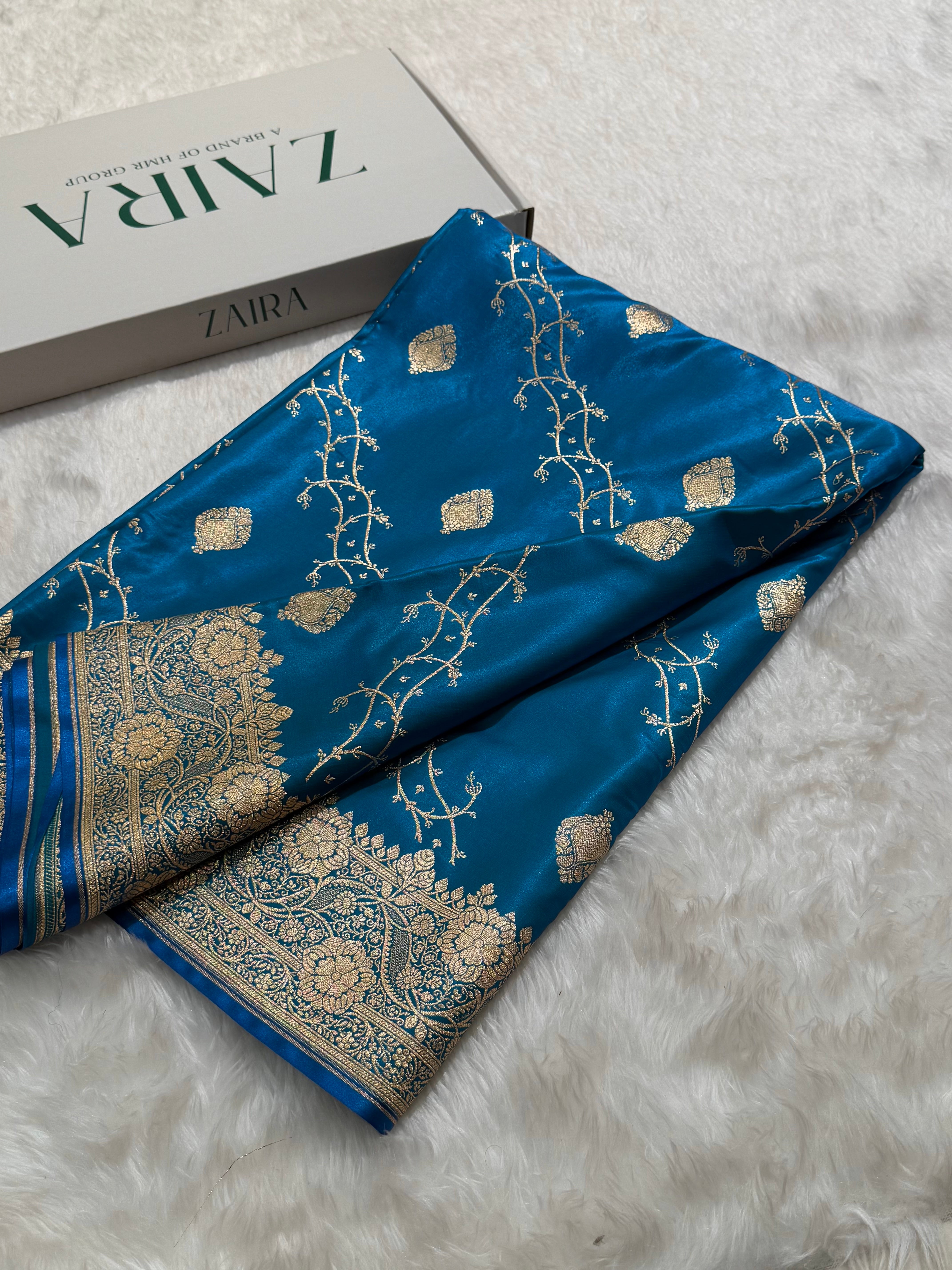 Ultra Light Weight Satin Silk Cross in FIROZY BLUE Shades SS12