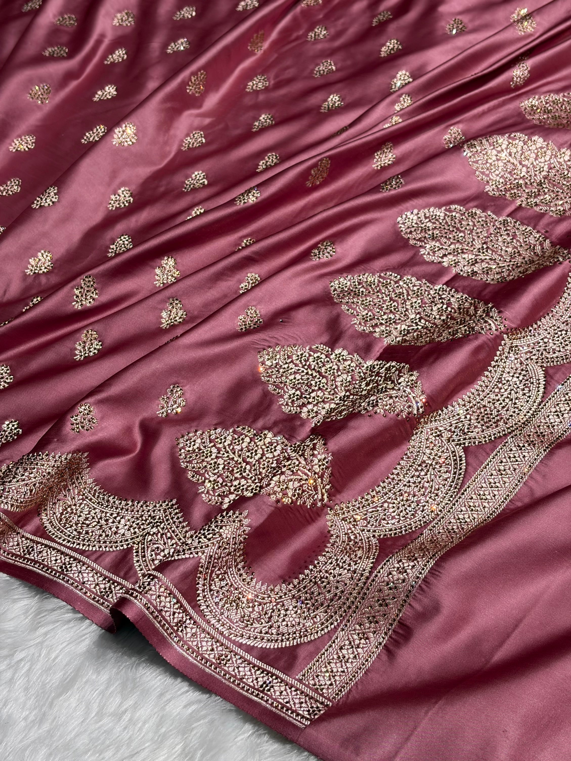 Rani Scallop Mashru Silk with Swarovski work BMS02