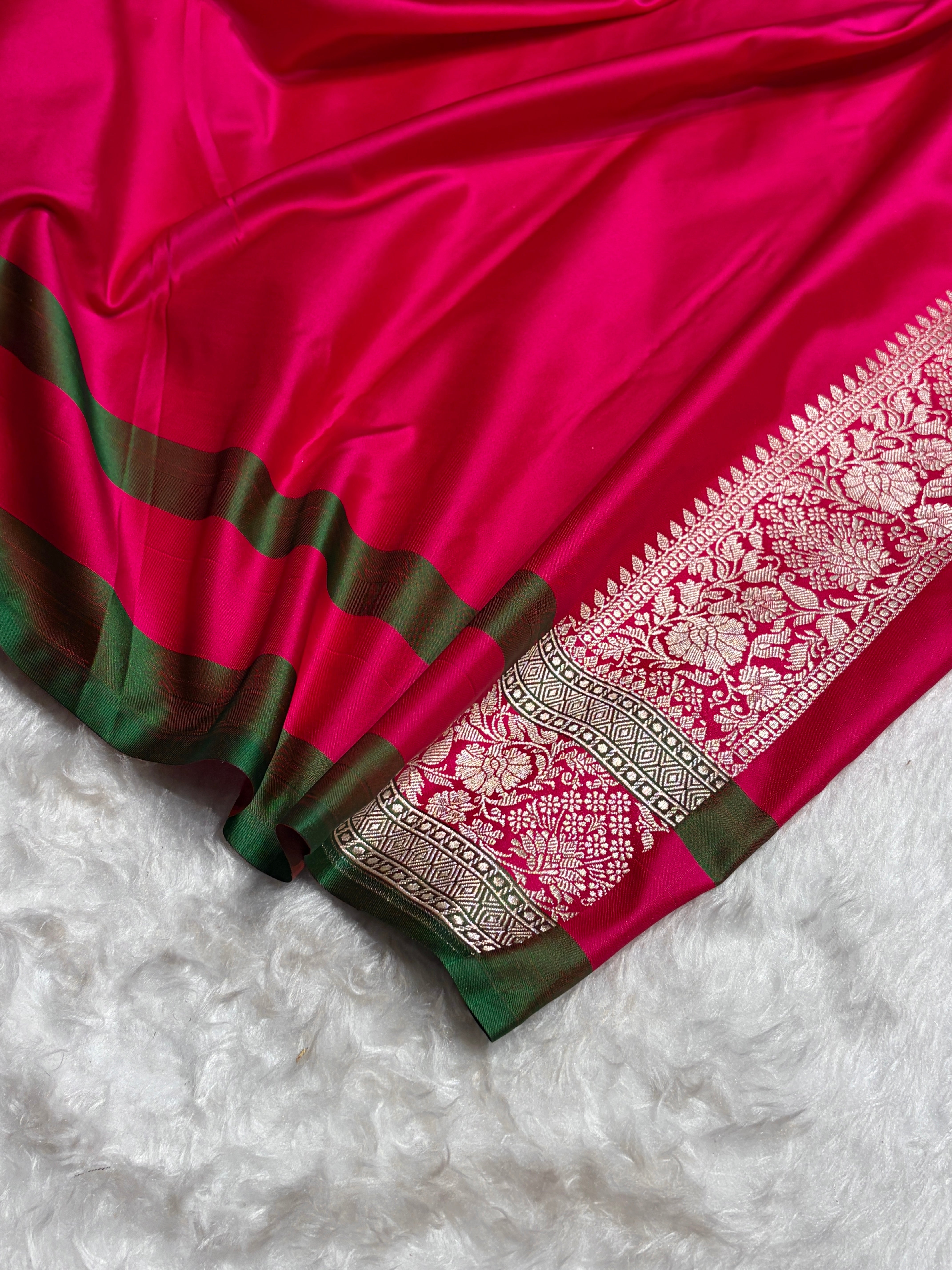 Contrast Wine With Rani Floral Border Mashru Silk Saree MSM-99