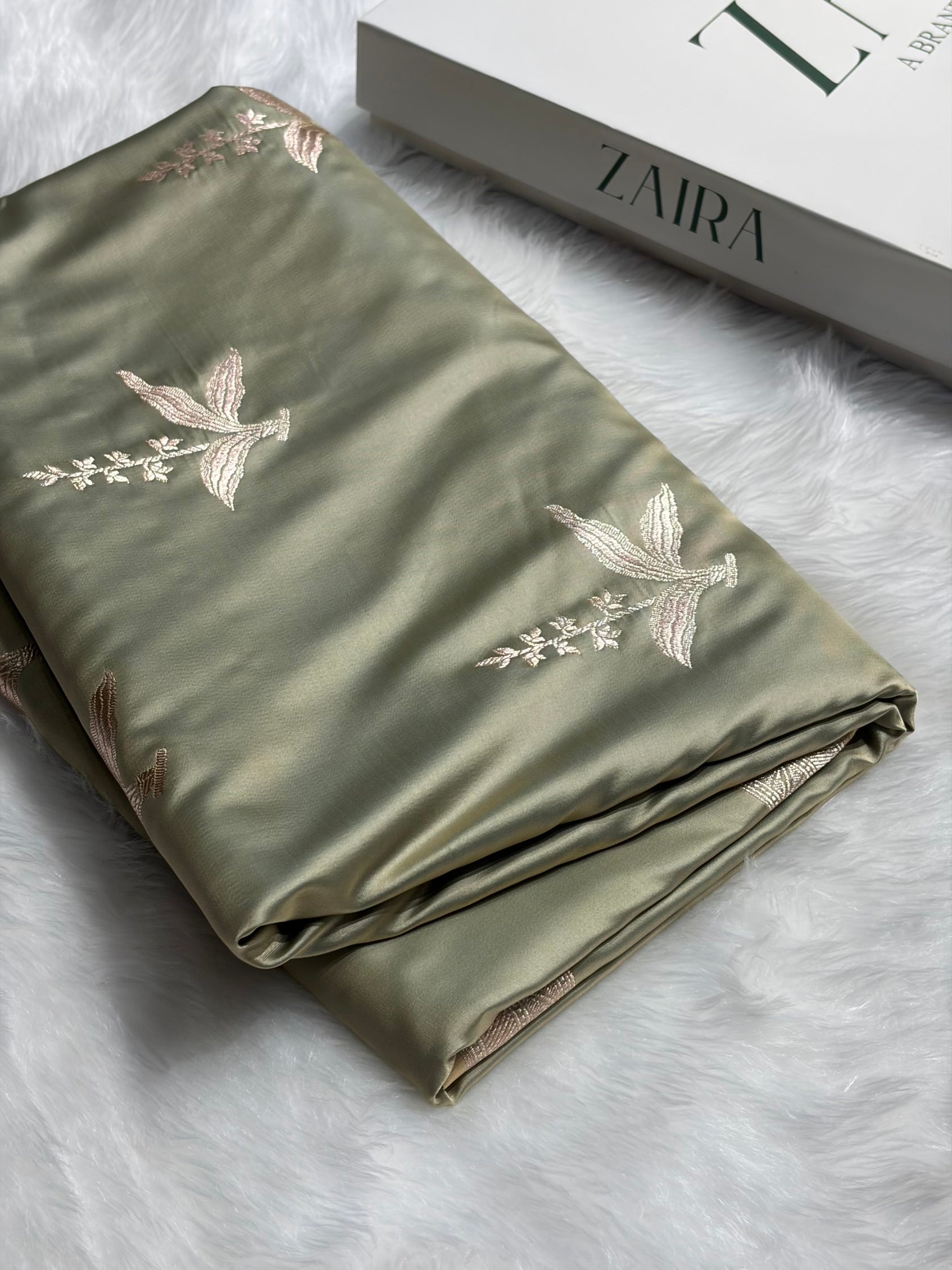 Pastel Pista Floral Motif Mashru Silk Saree MSM-04