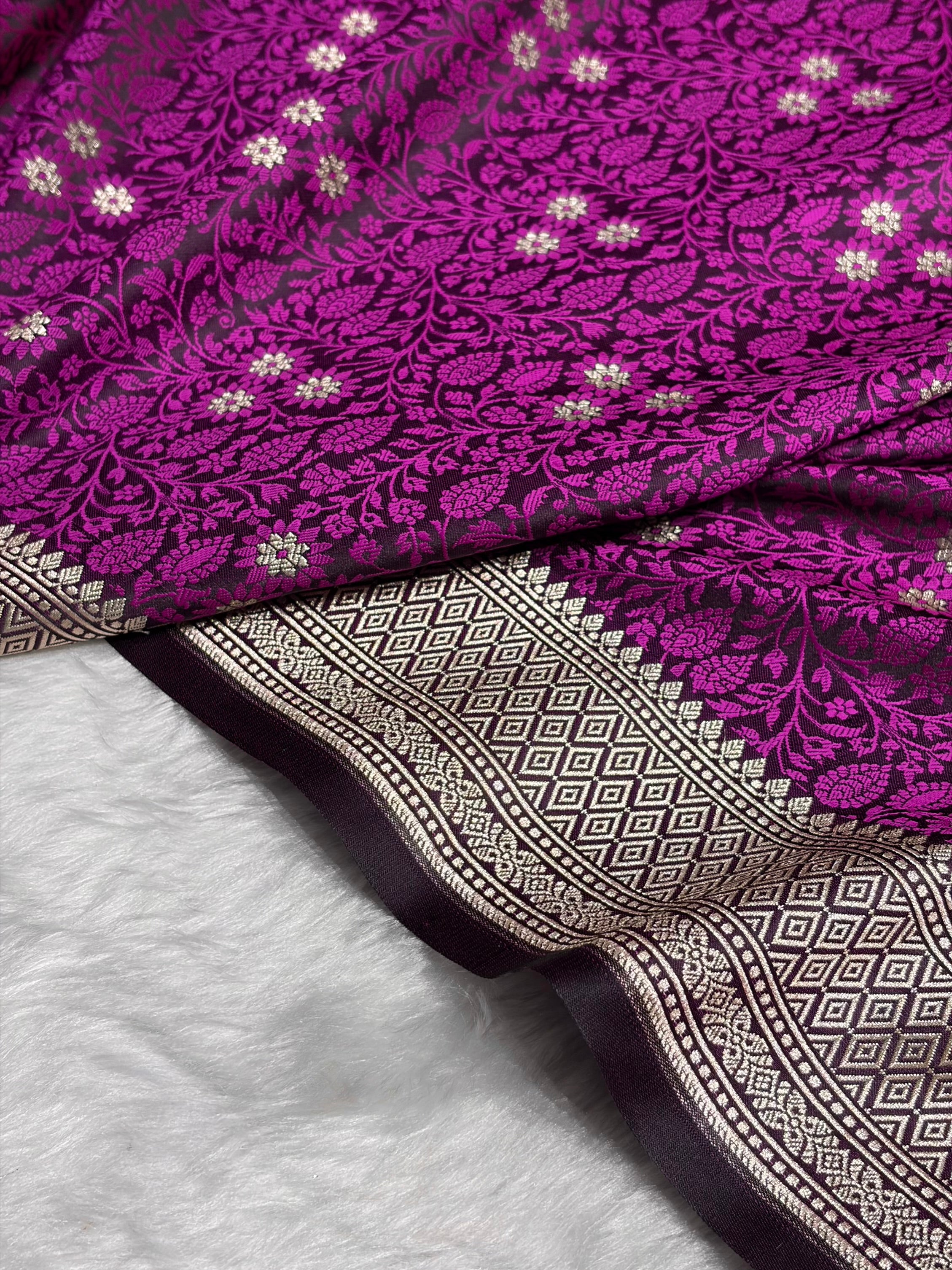 Magenta Shades Tanchoi Motif Mashru Silk Saree MST-12