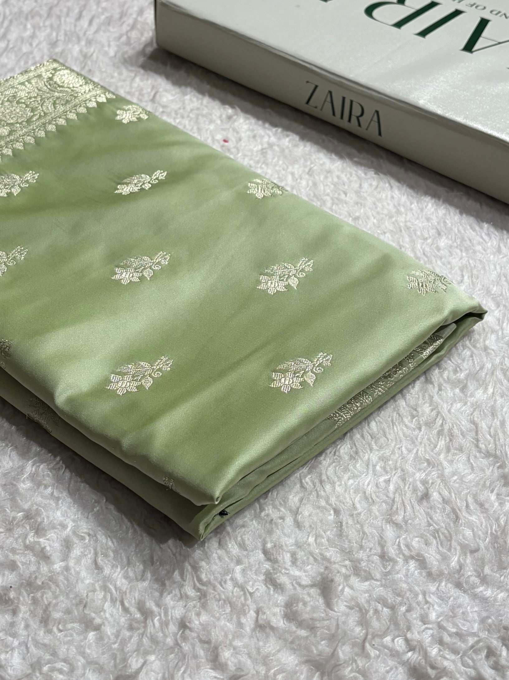 Tusser Shades Banarasi Boota Pattern Floral Mashru Silk Saree MSM-120