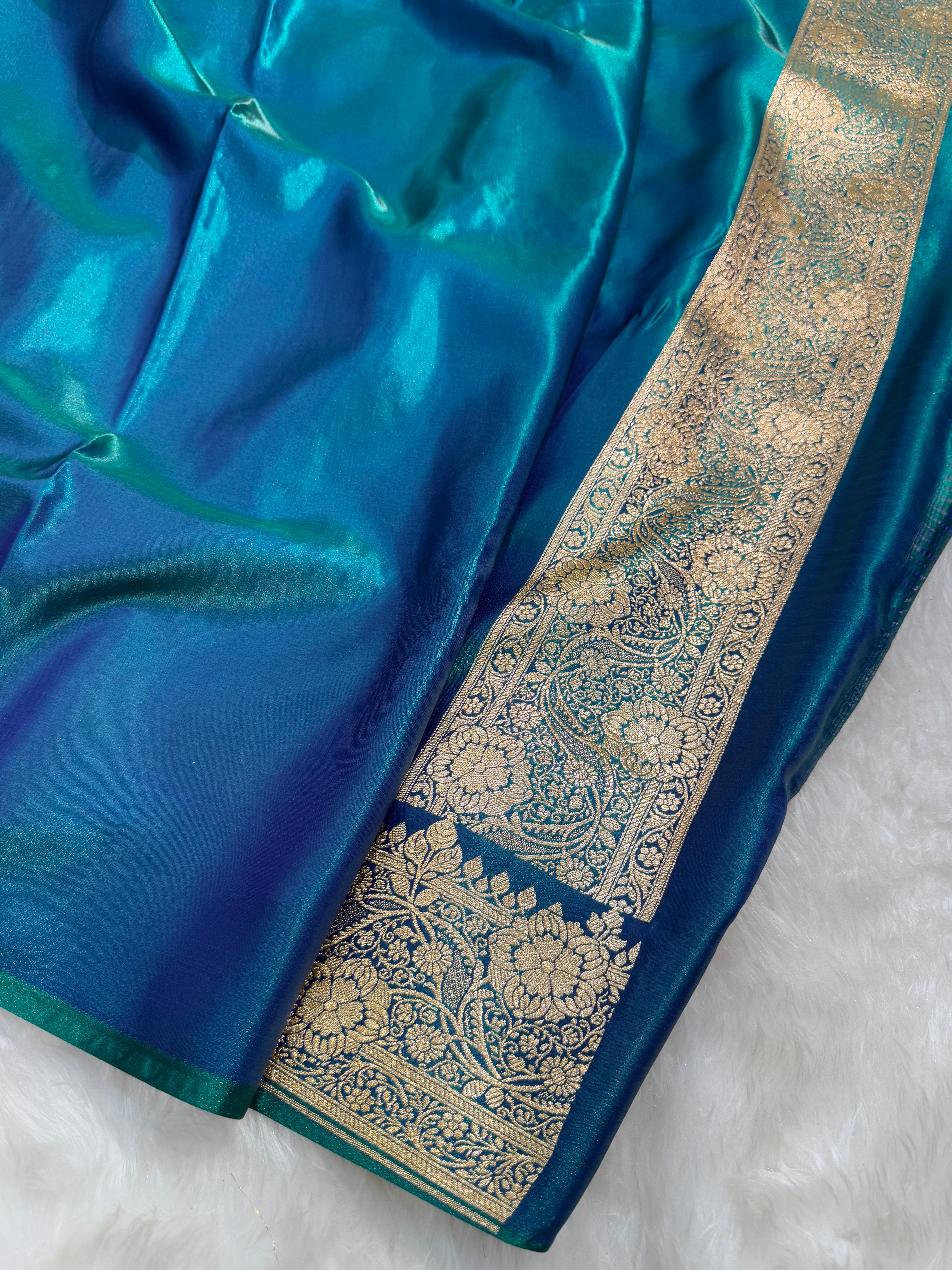 Ultra Light Weight Satin Silk Cross in TEAL Shades SS12