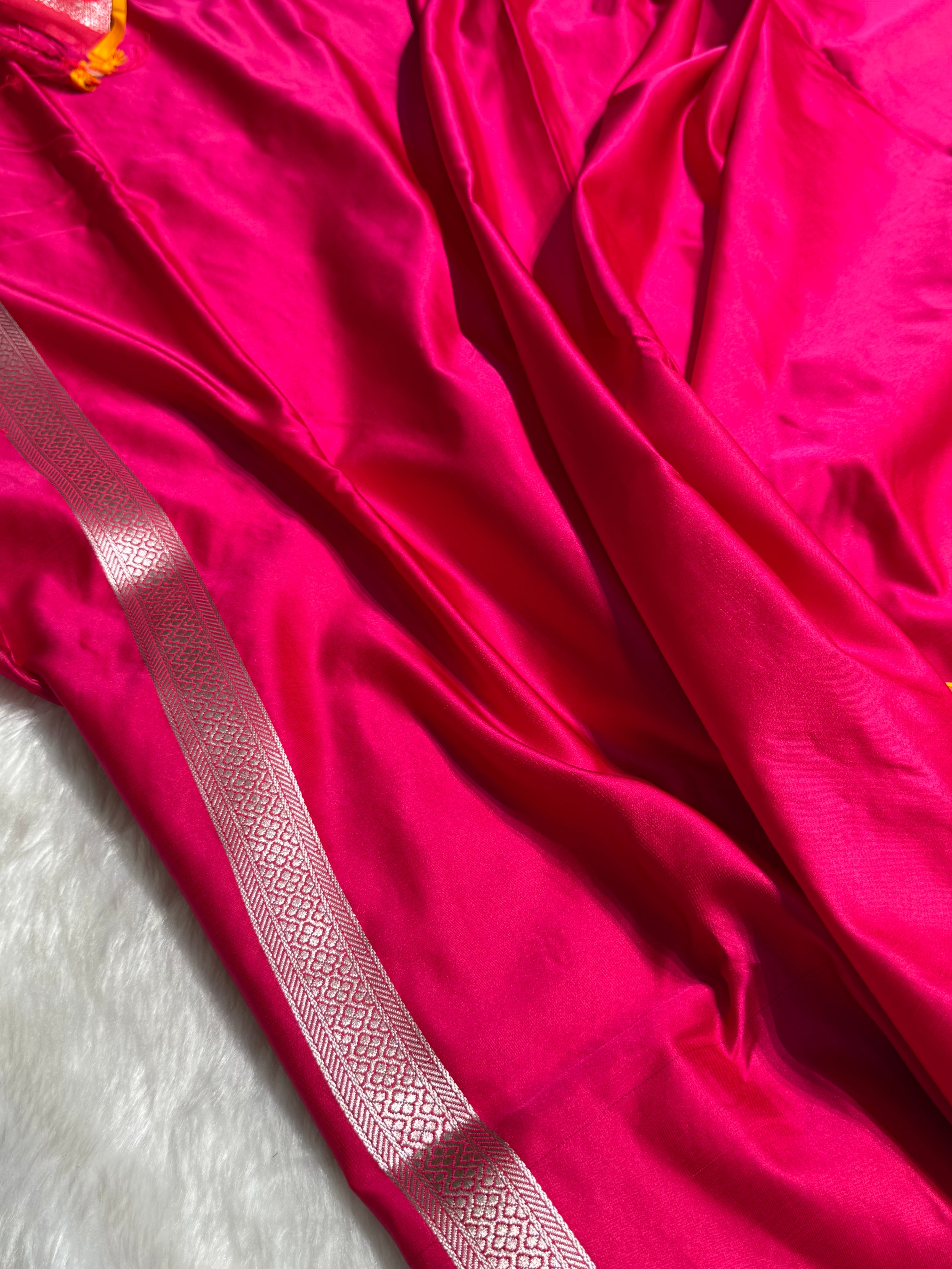 Ruby Pink Shades Tanchoi Motif Mashru Silk Saree MST-09