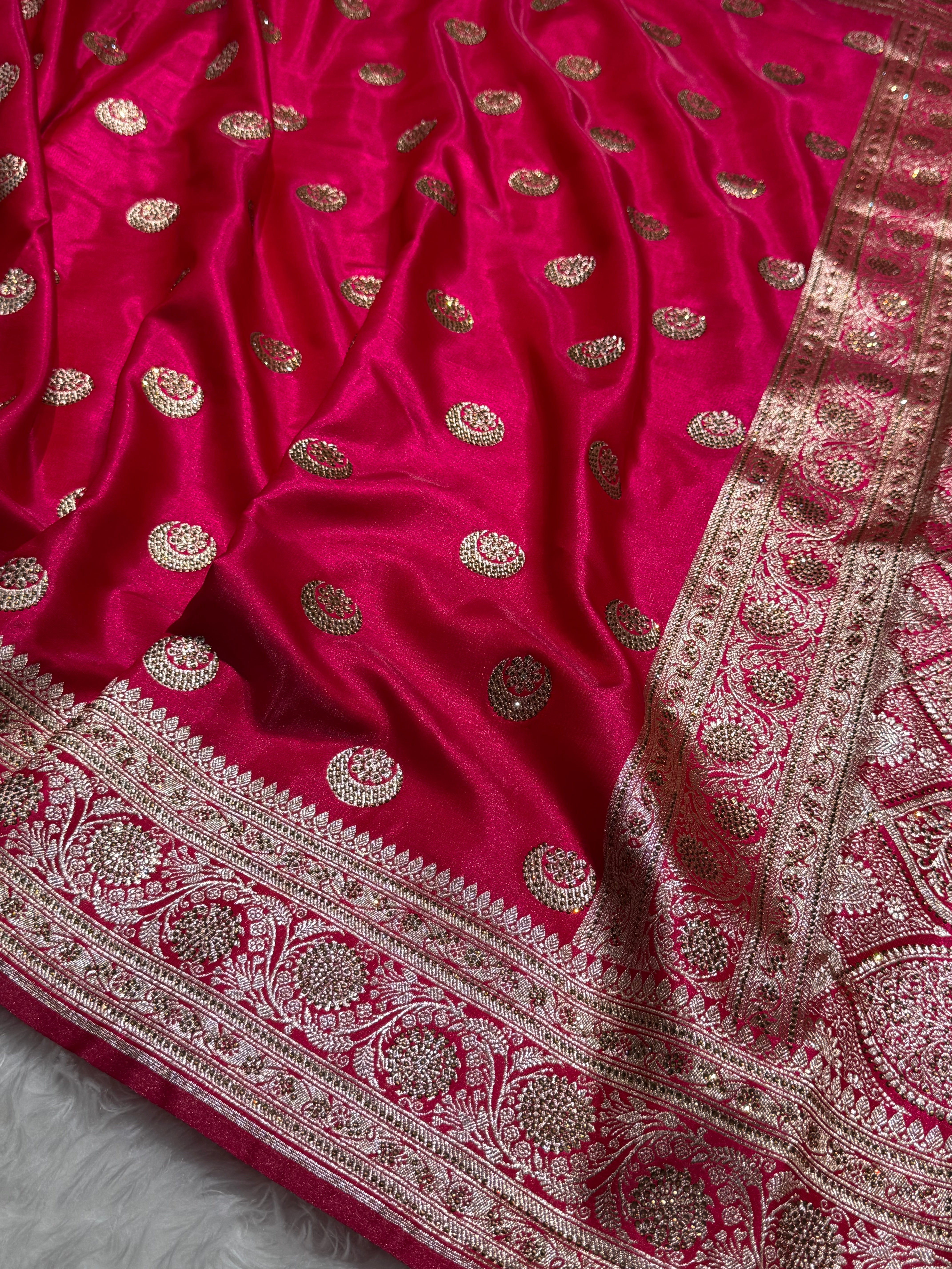 Pink Chand Tara Boota Wih Swarovski Work