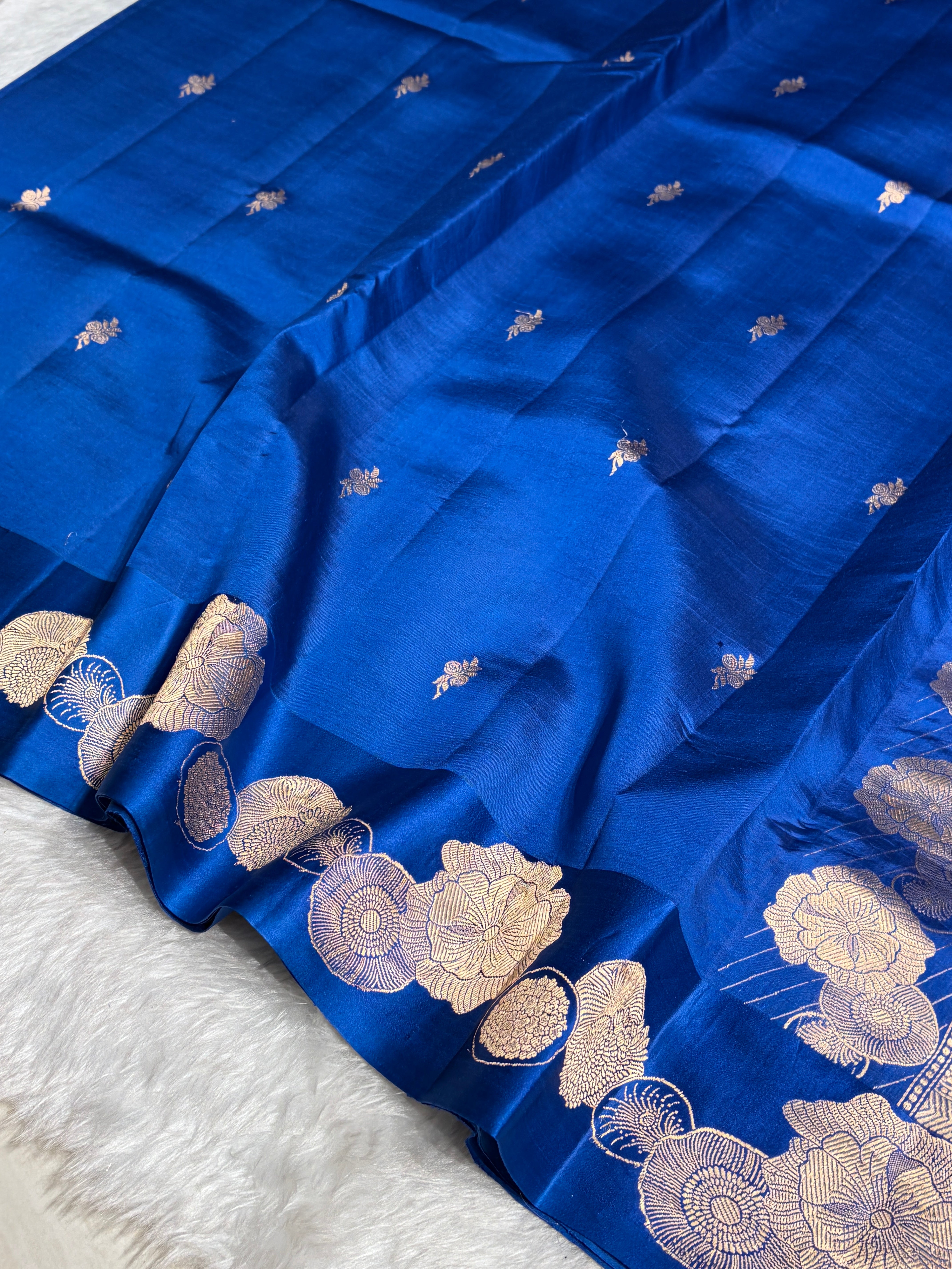 Royal Blue Shades Handwoven Pure Raw Mango Silk RM-61