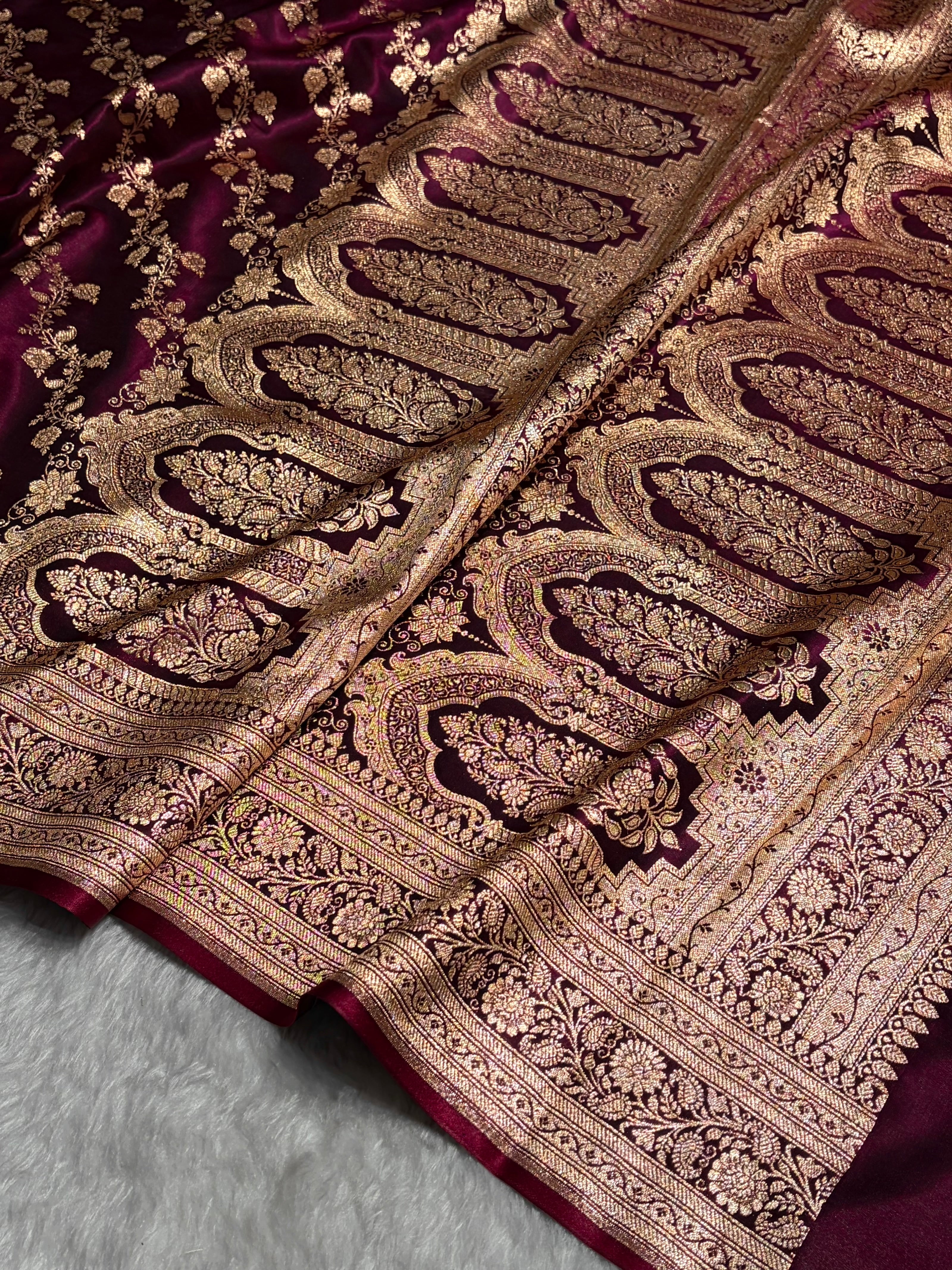 Ultra Light Weight Satin Silk Cross in Dark Wine Shades SS11