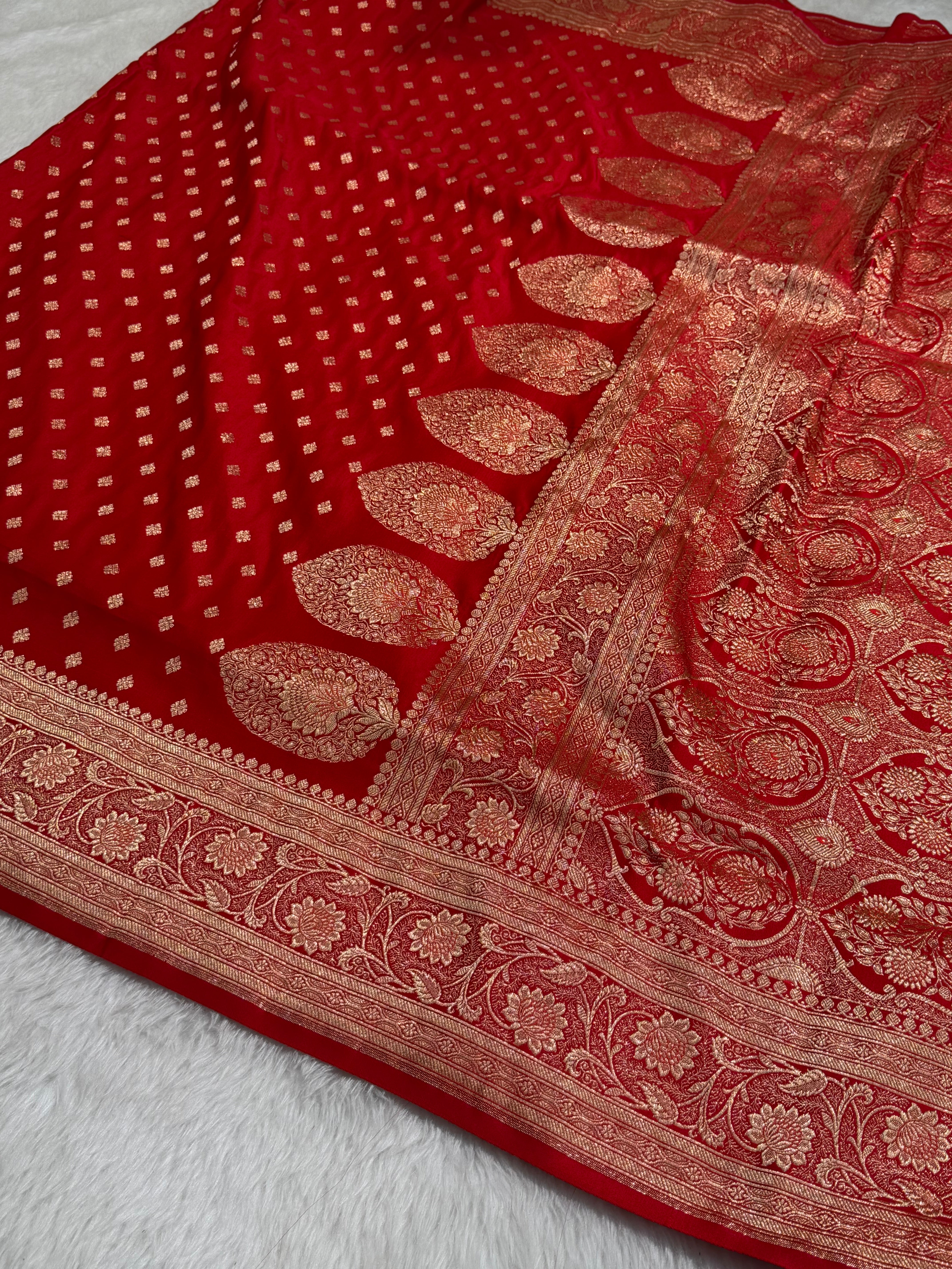 Blended Katan Silk Saree In Red Shades SK04