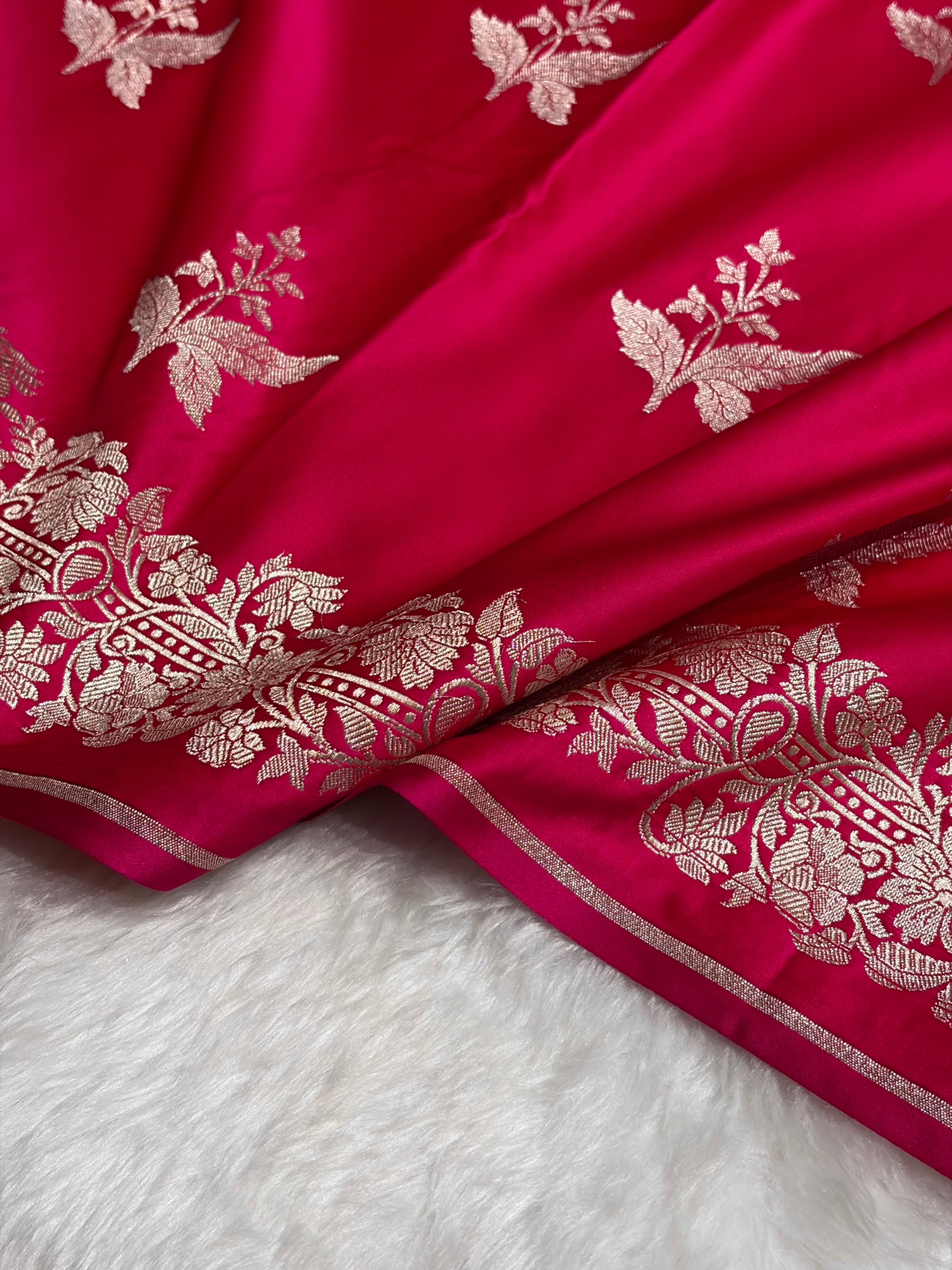 Rani Cross Shades Floral Boota Mashru Silk Saree MSM-67