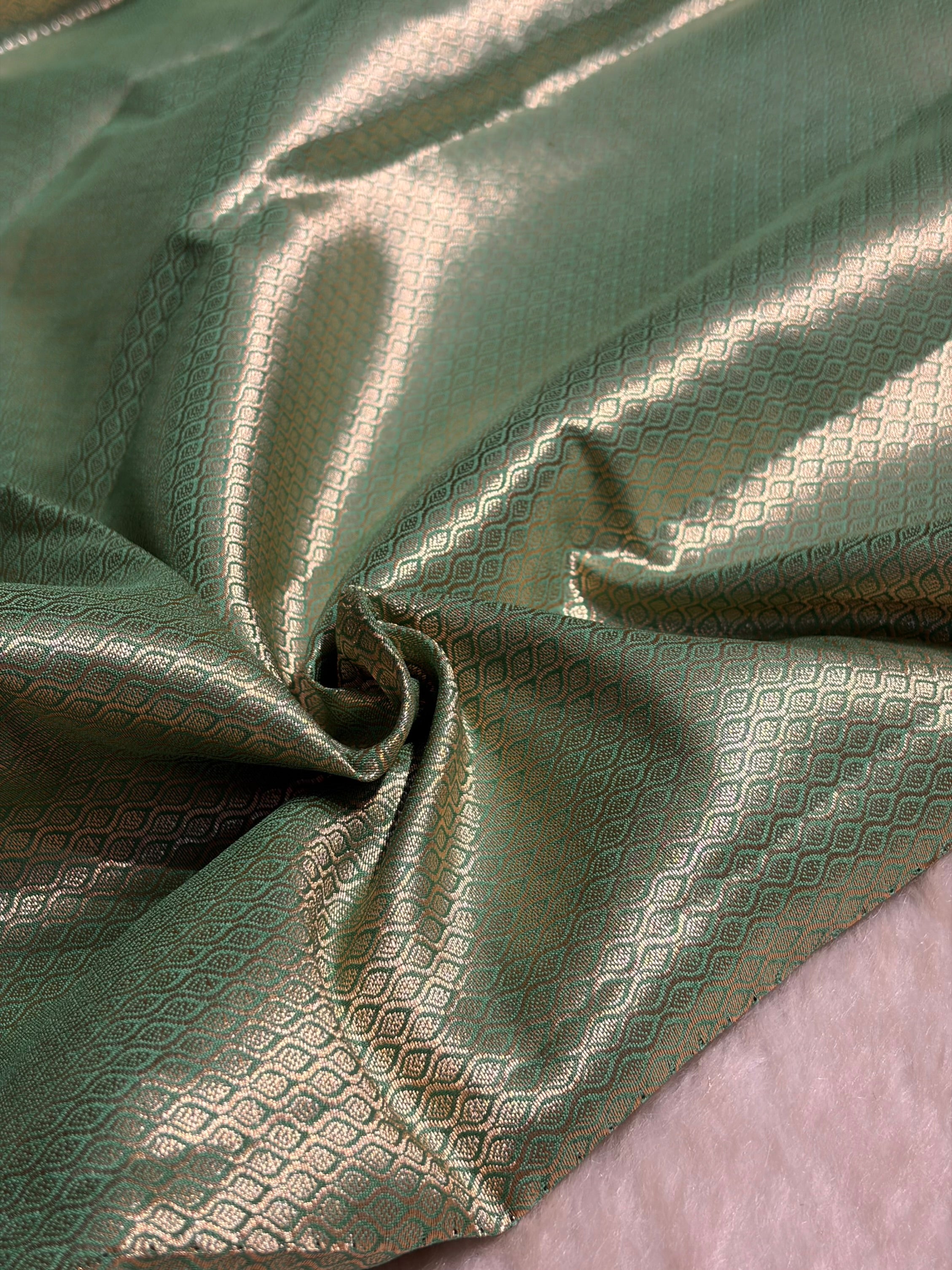 Minakari Sea Green Shades Pure Chiniya Silk CH-02
