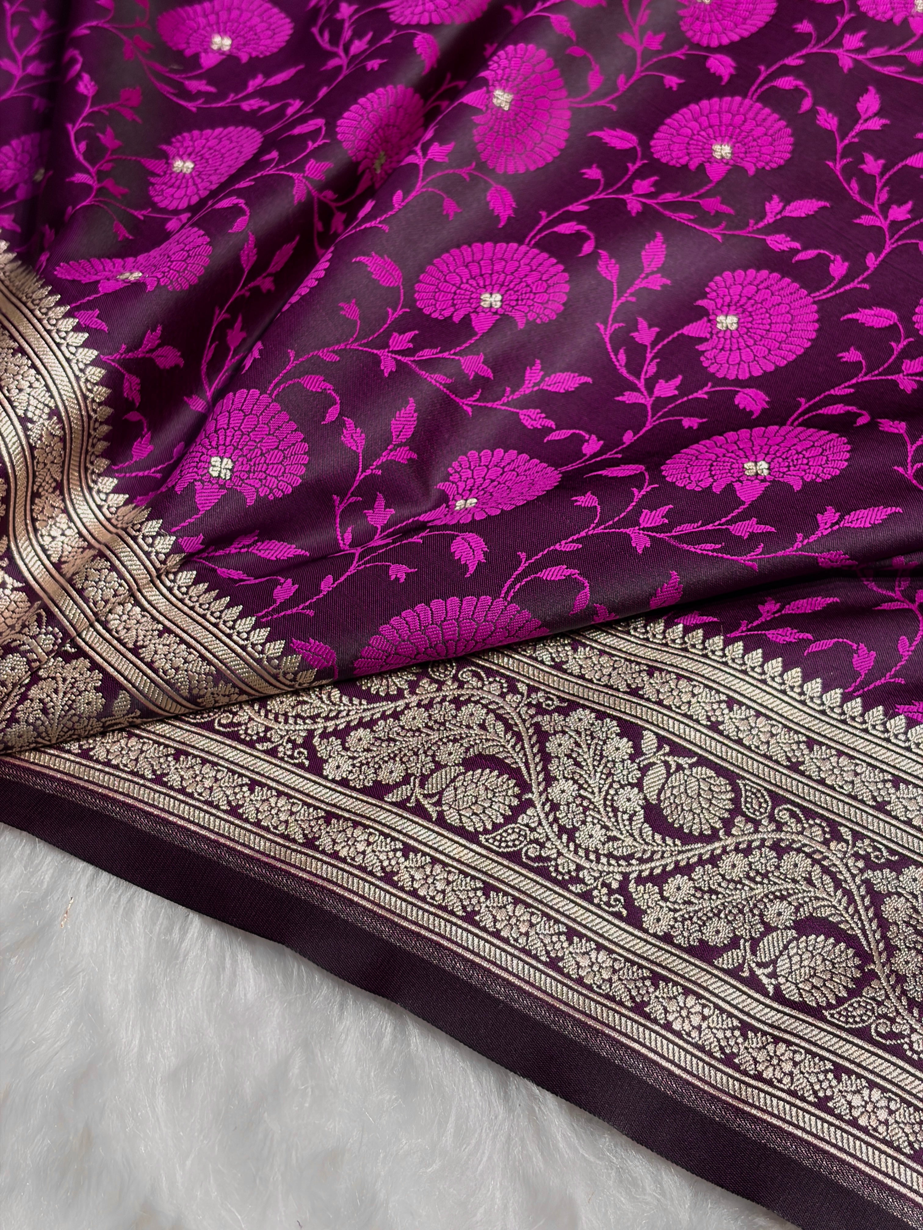 Magenta Shades Tanchoi Motif Mashru Silk Saree MST-11