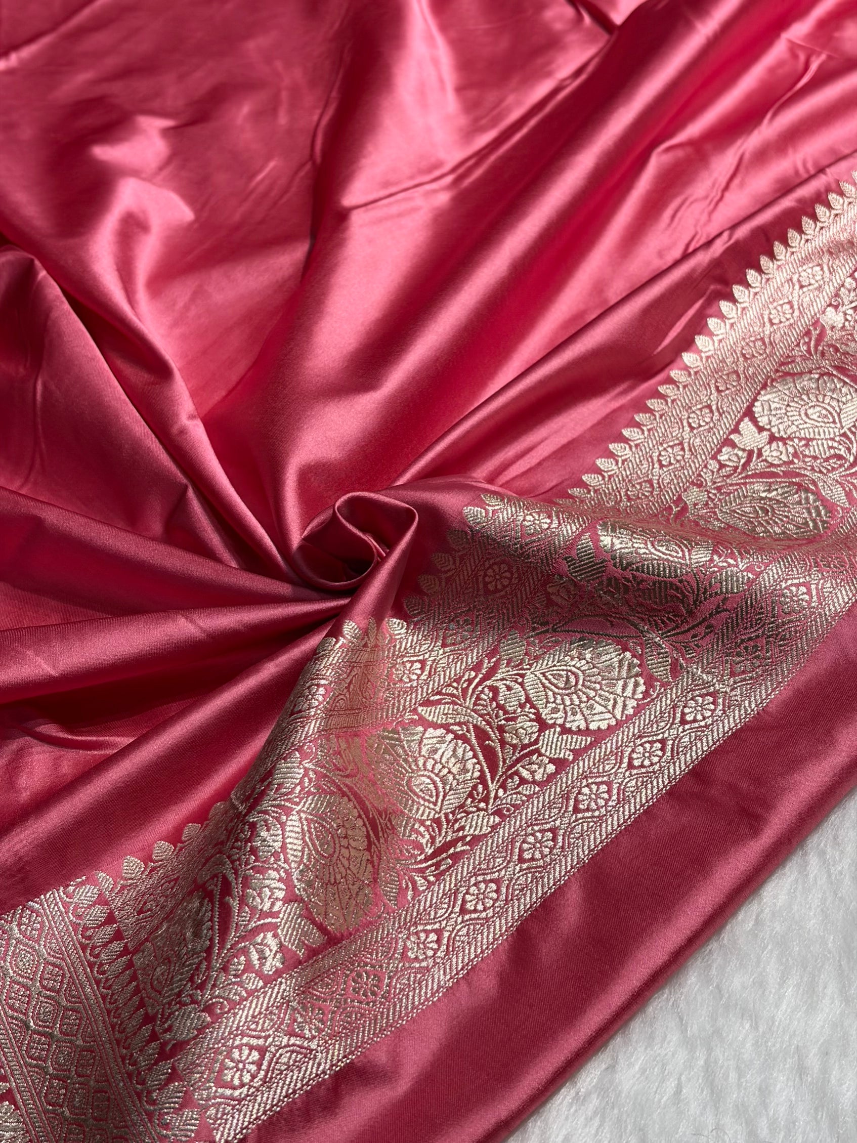 Peach Shades Booti Mashru Satin Booti  MS05