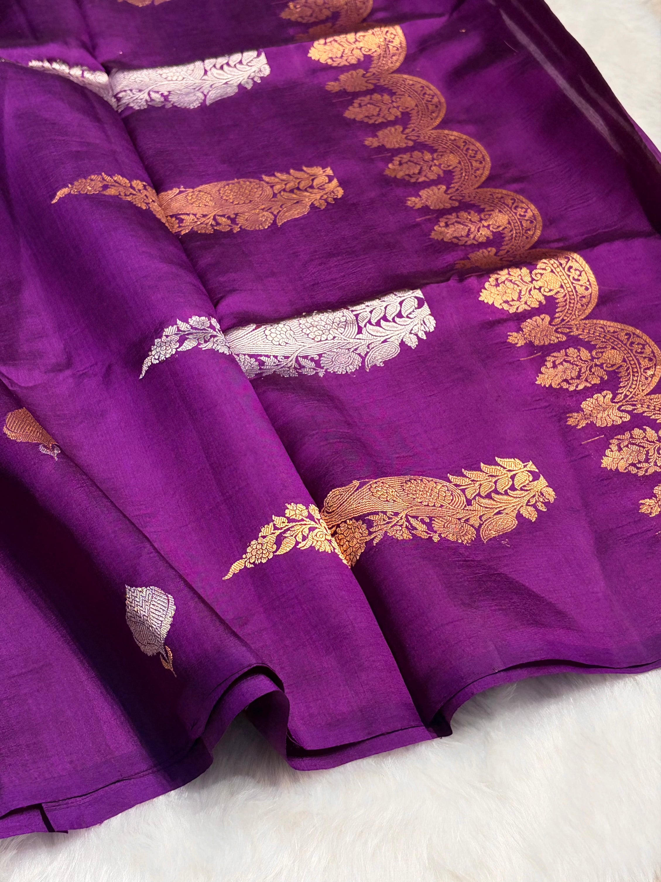 Wine Shades Boota Handwoven Pure Raw Mango Silk RM-10