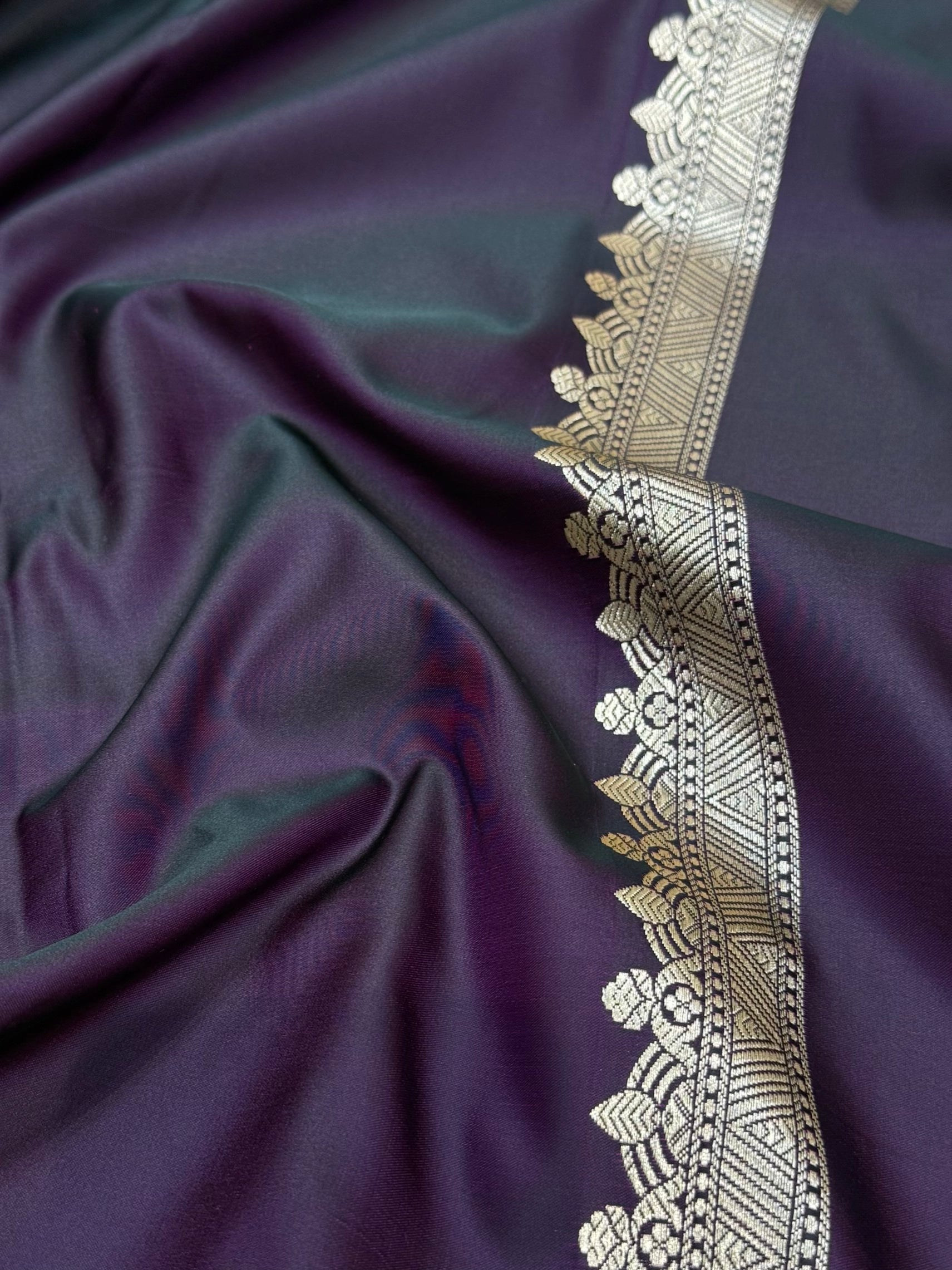 Wine Floral Booti Motif Mashru Silk Saree MSM 08