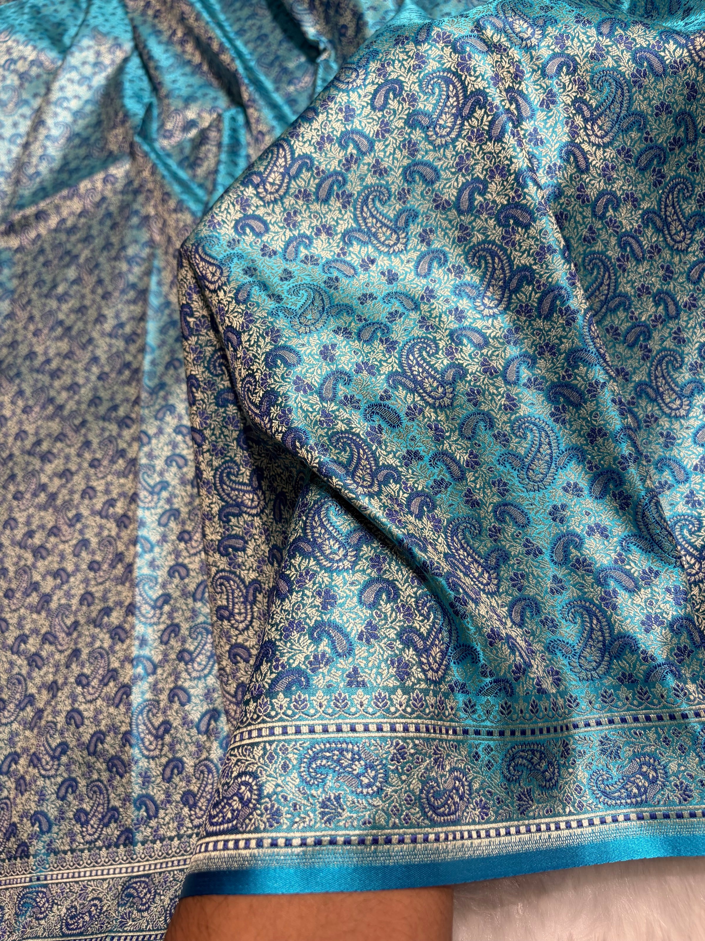 Firozi Jamawar Tanchoi Katan Silk Saree SKTM-11