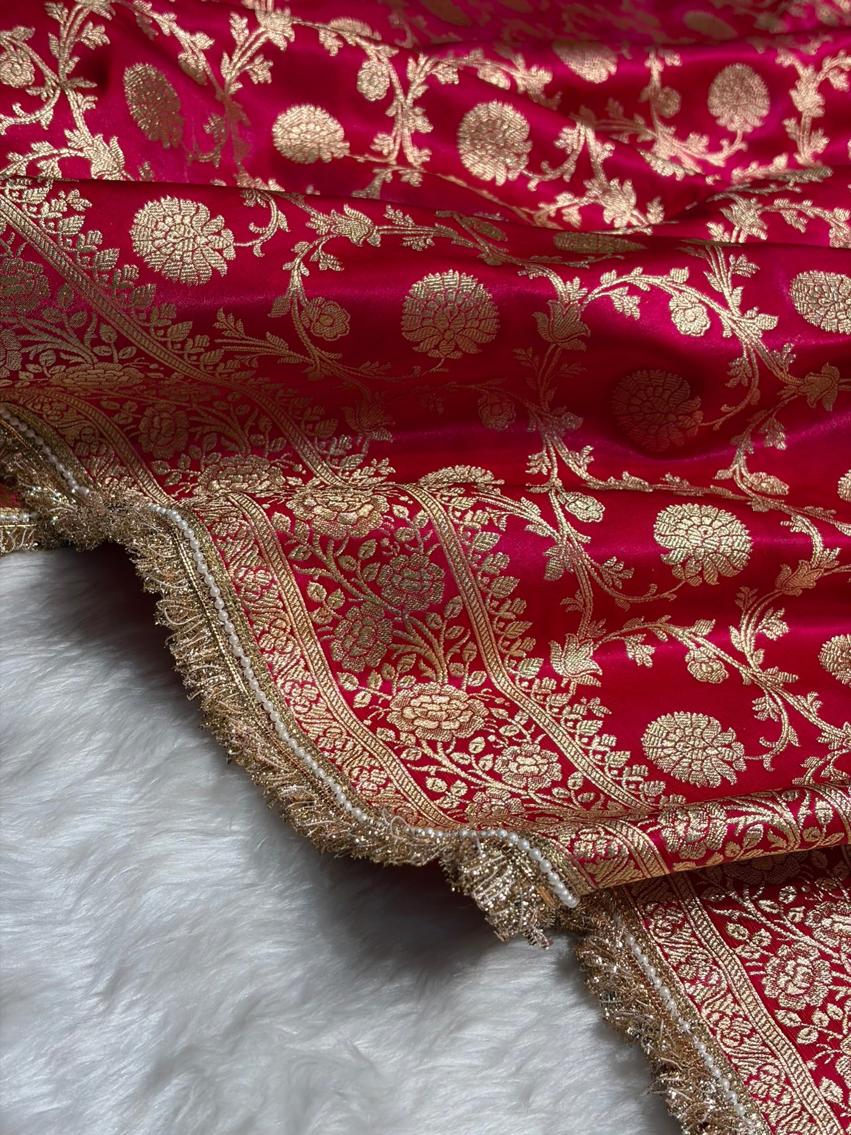 Cross Rani Satin Silk Saree with Gota Patti SSGP15