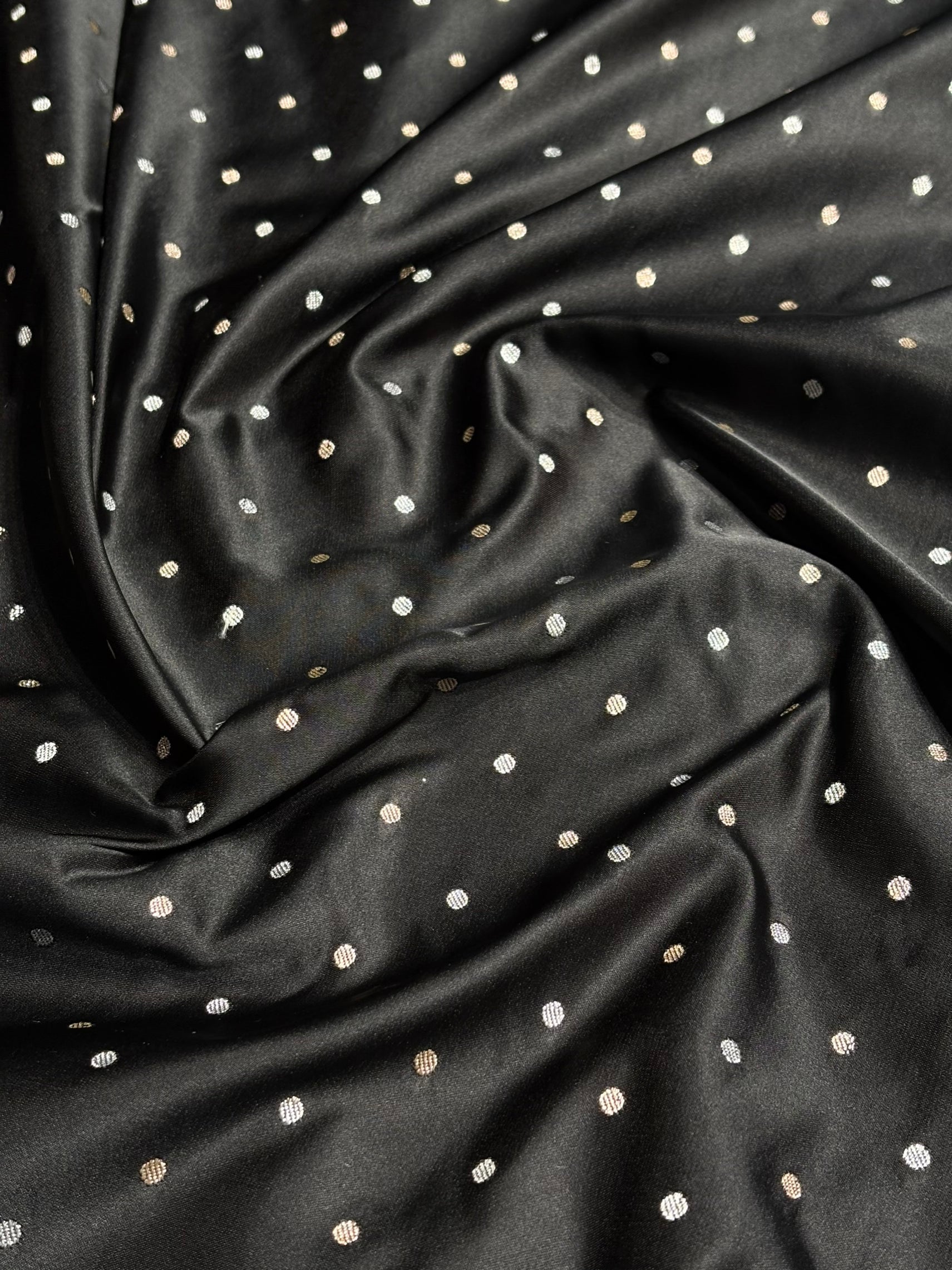 Black Floral Boota With Floral Border Mashru Silk Saree MSM 78