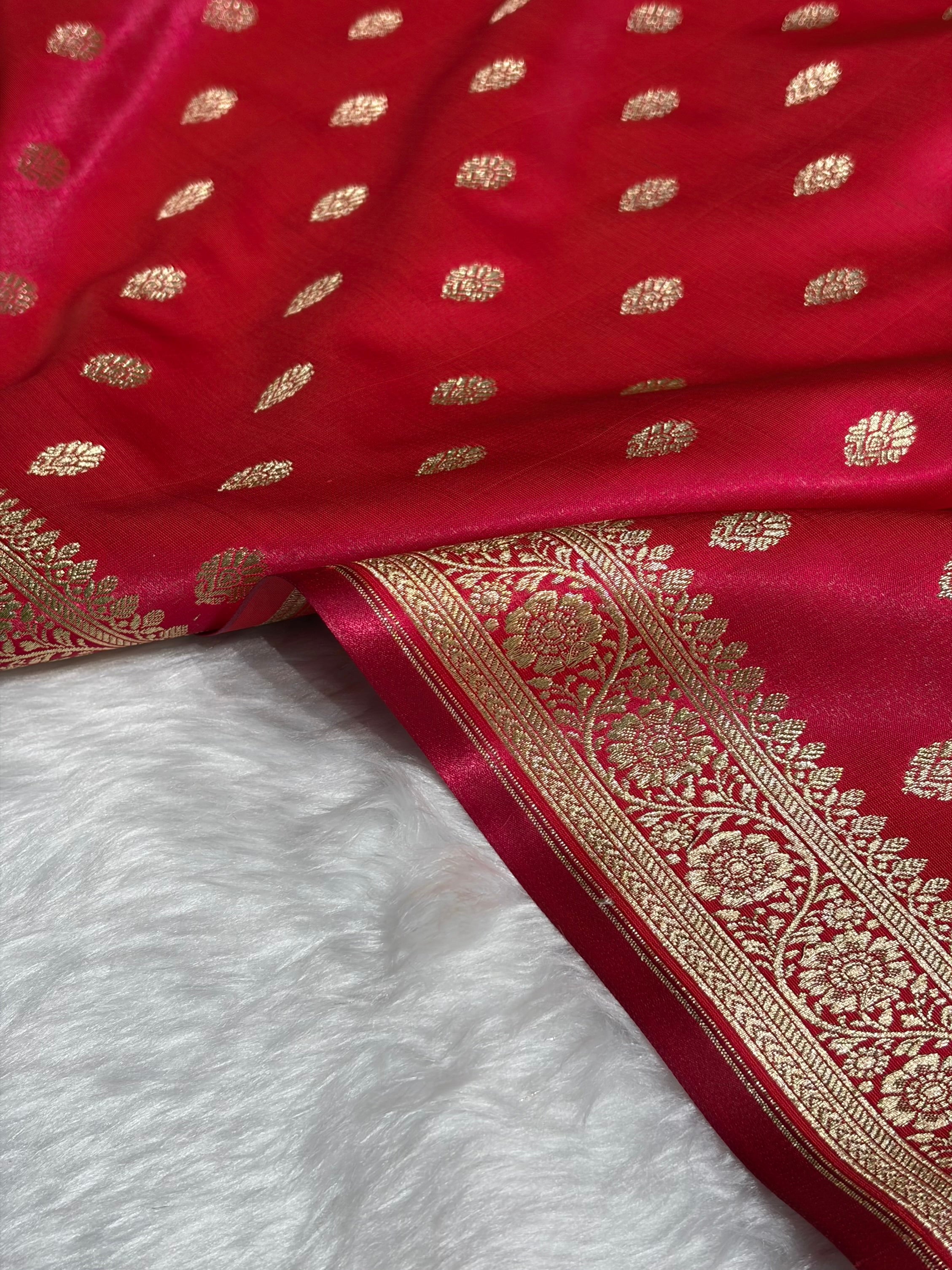 Cross Rani Shades Banarasi Satin Silk Saree SS36