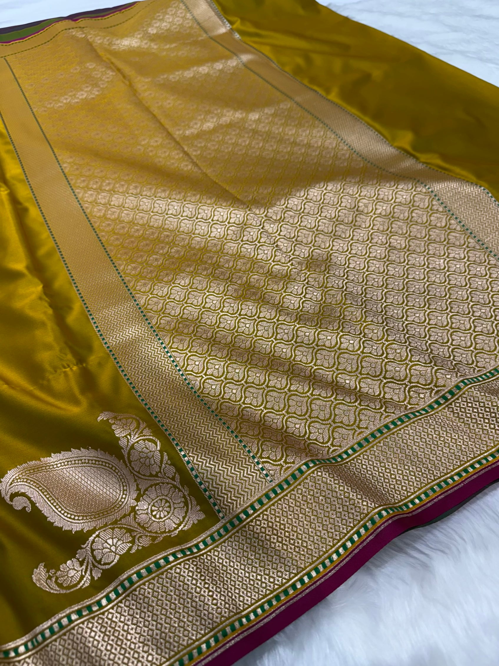 Plain Mashru with Mehendi Green Shades MSM 51