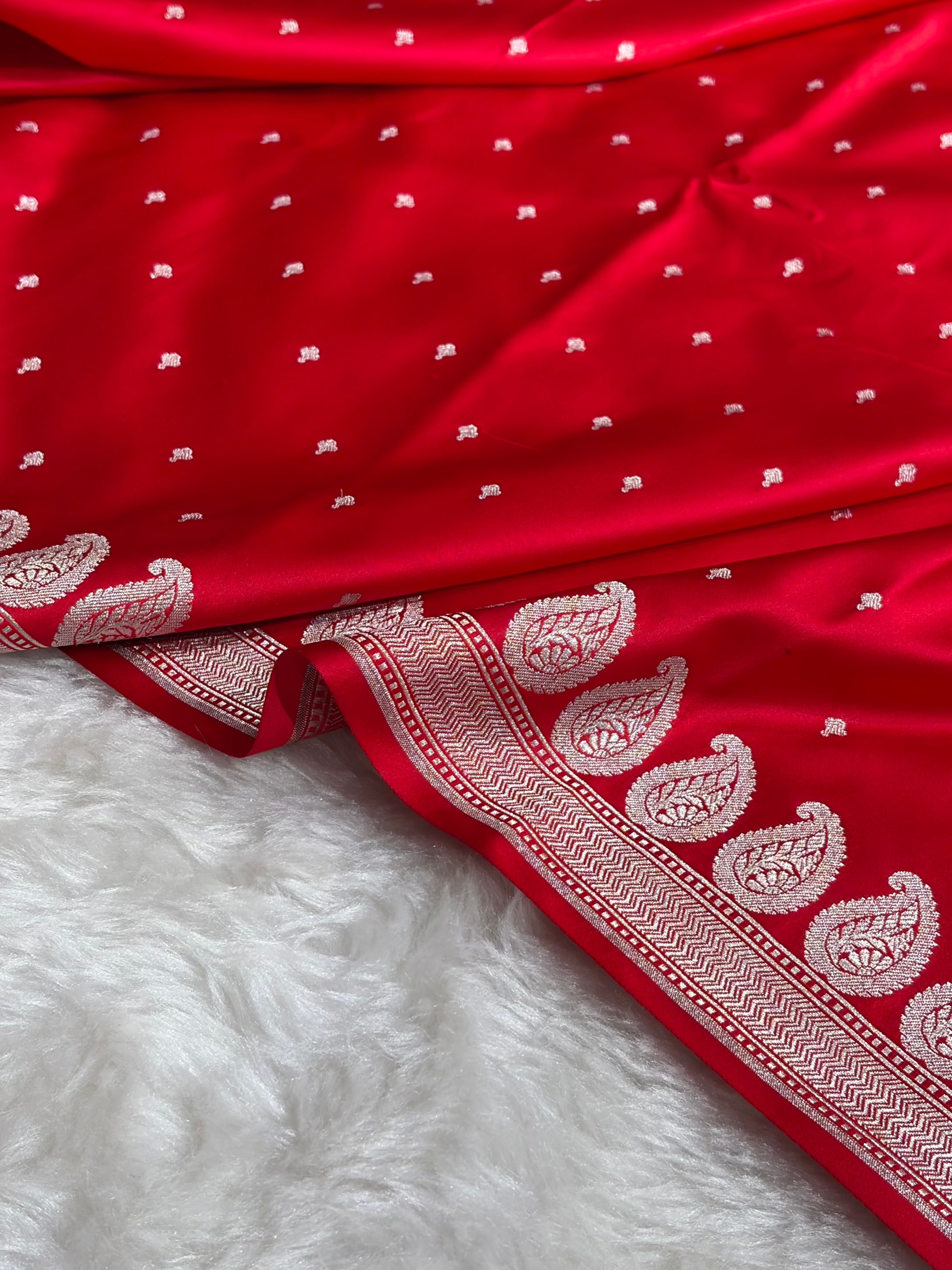 Red Mashru Silk Saree for Festive Seasons MSM-02