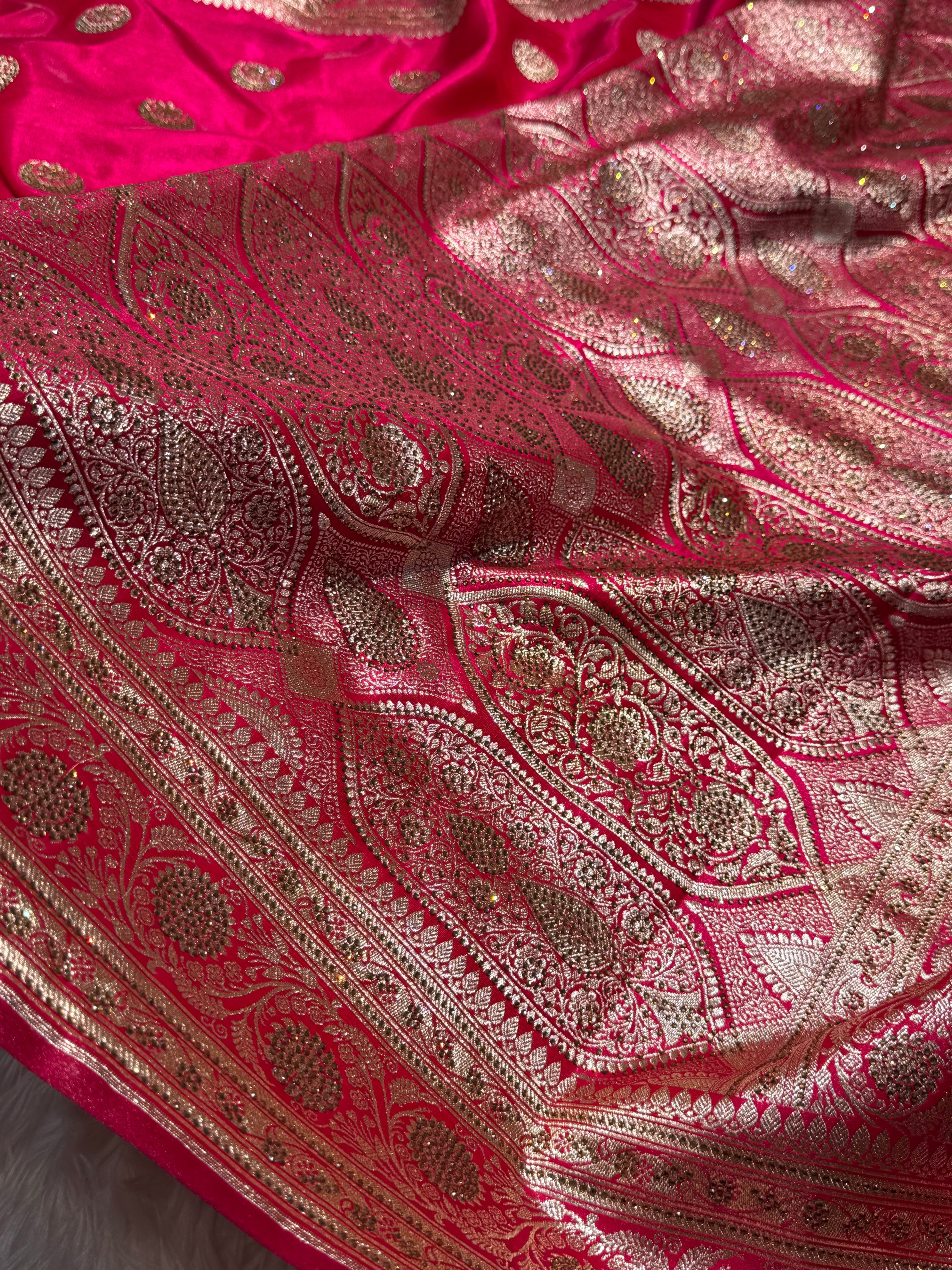 Pink Chand Tara Boota Wih Swarovski Work