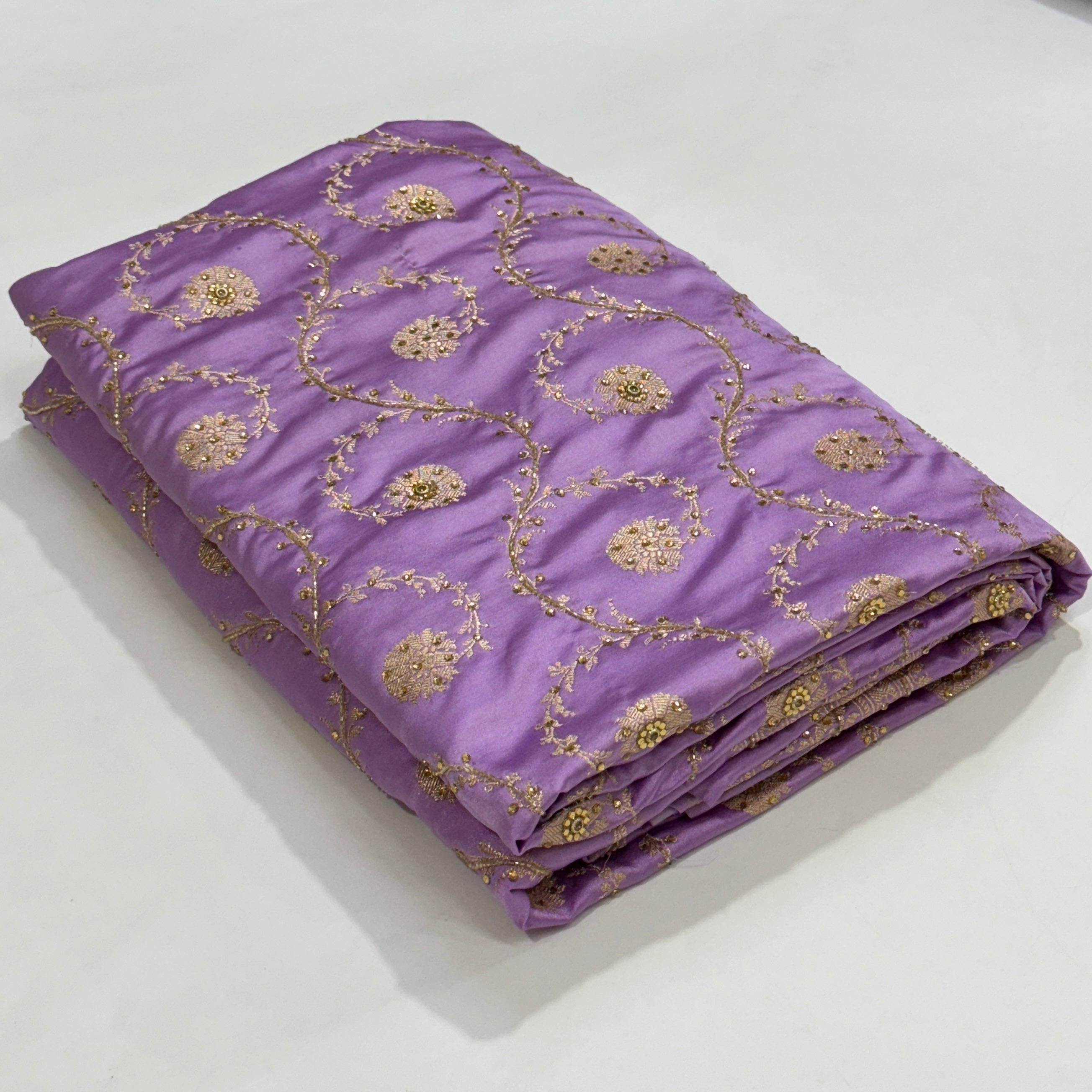 Lavender Mashru Silk Saree with Ari and Stone
