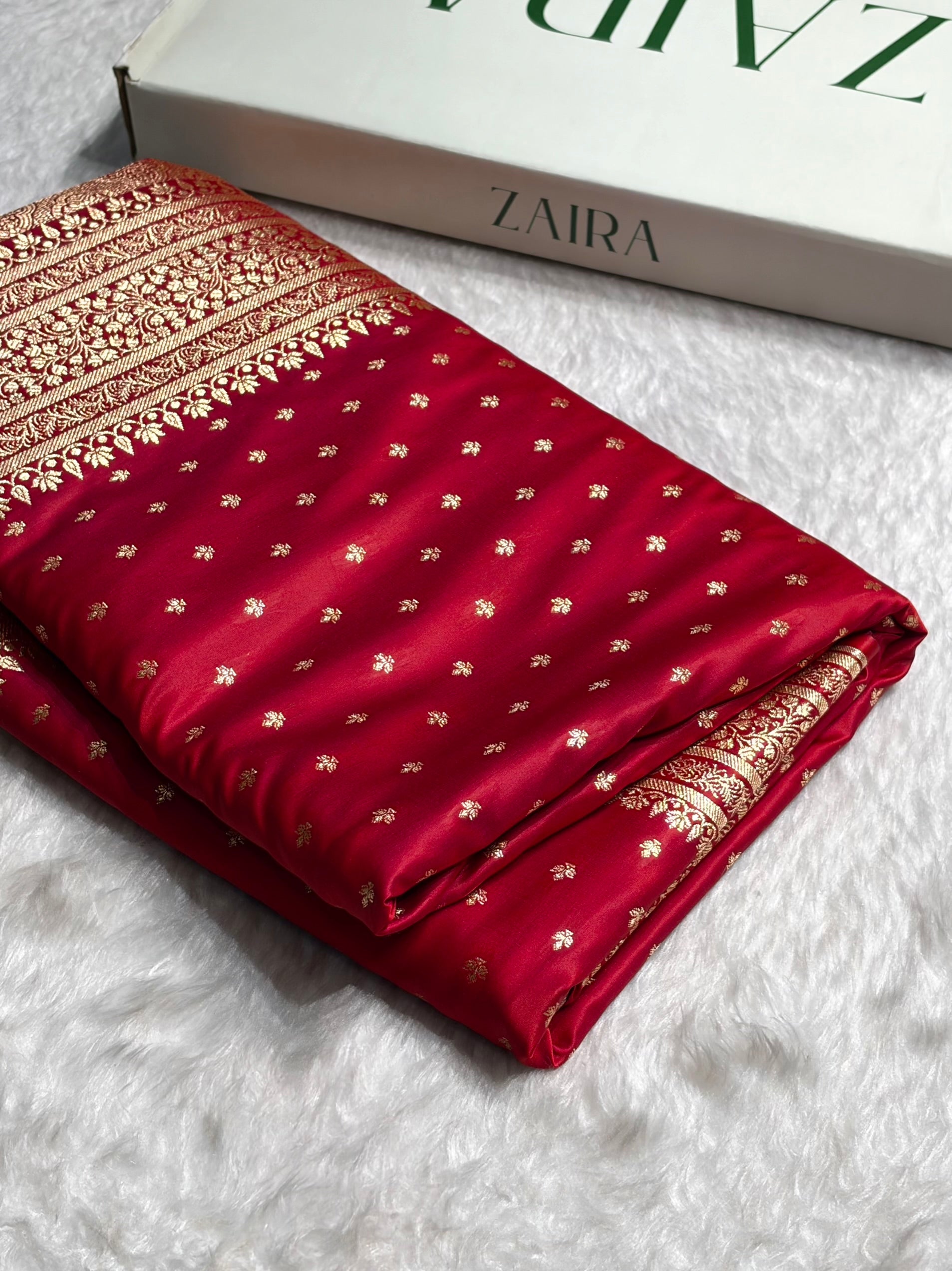 Banarasi Satin Katan Saree in Cross Red Shades SK88