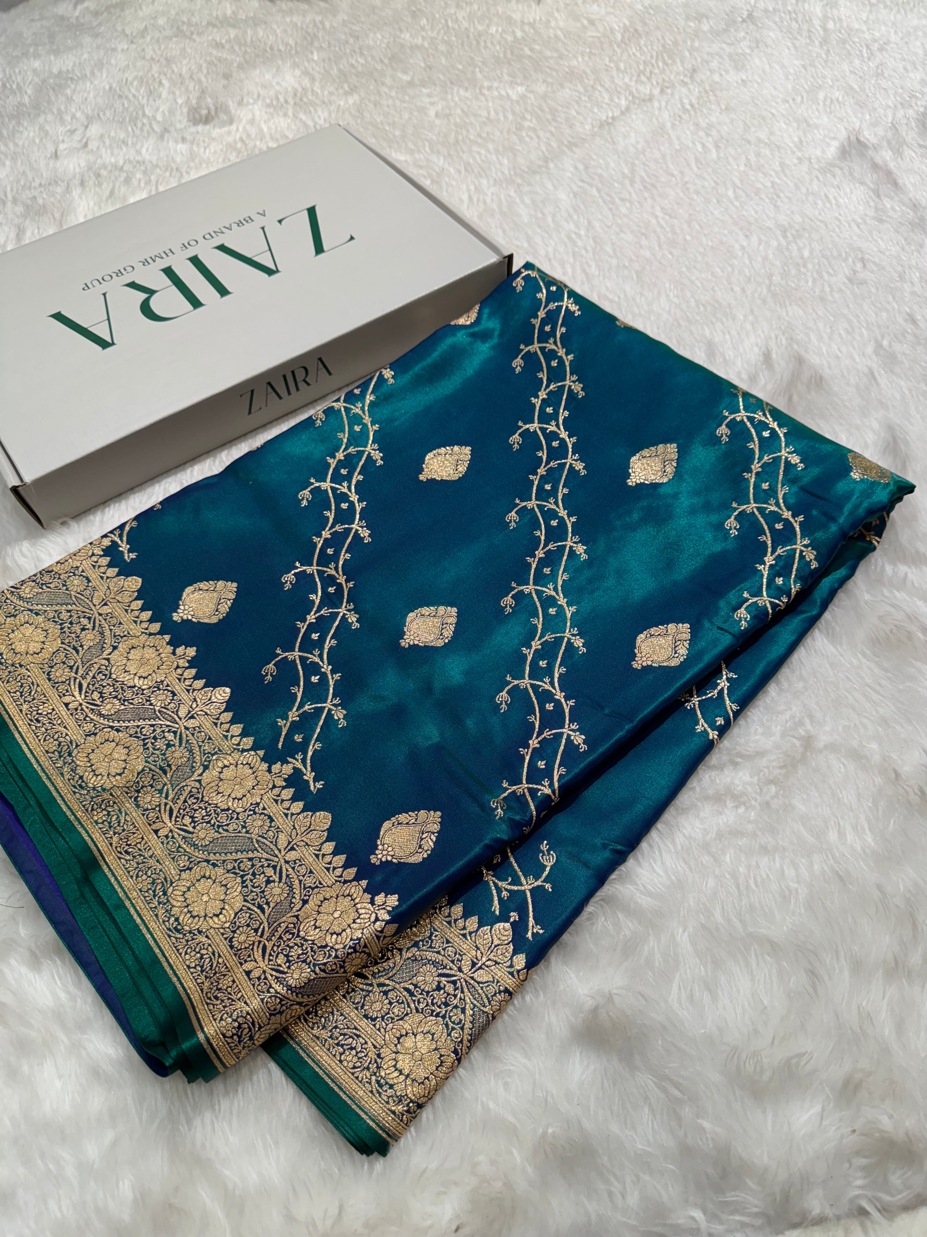 Ultra Light Weight Satin Silk Cross in TEAL Shades SS12