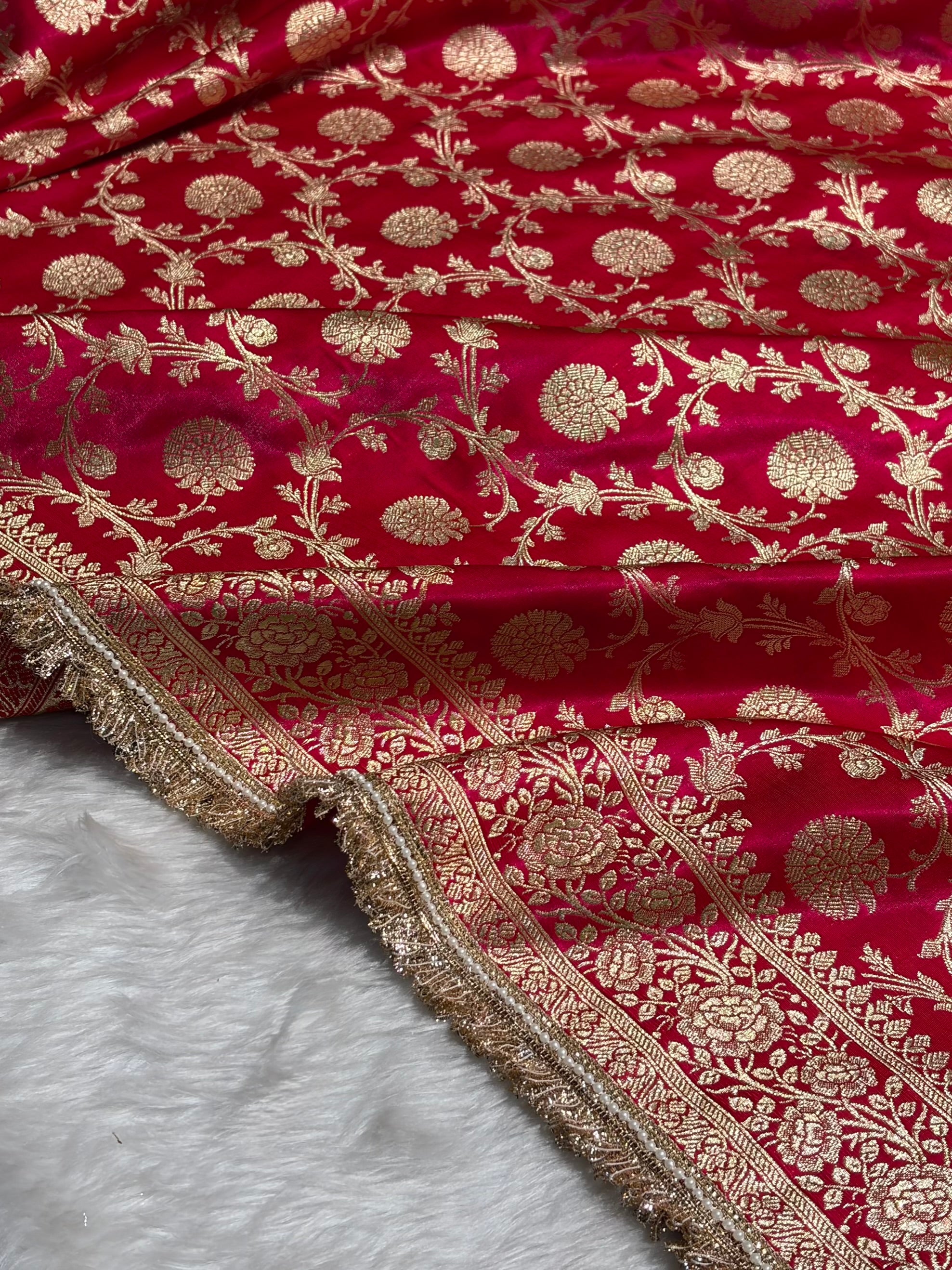 Cross Rani Satin Silk Saree with Gota Patti SSGP15