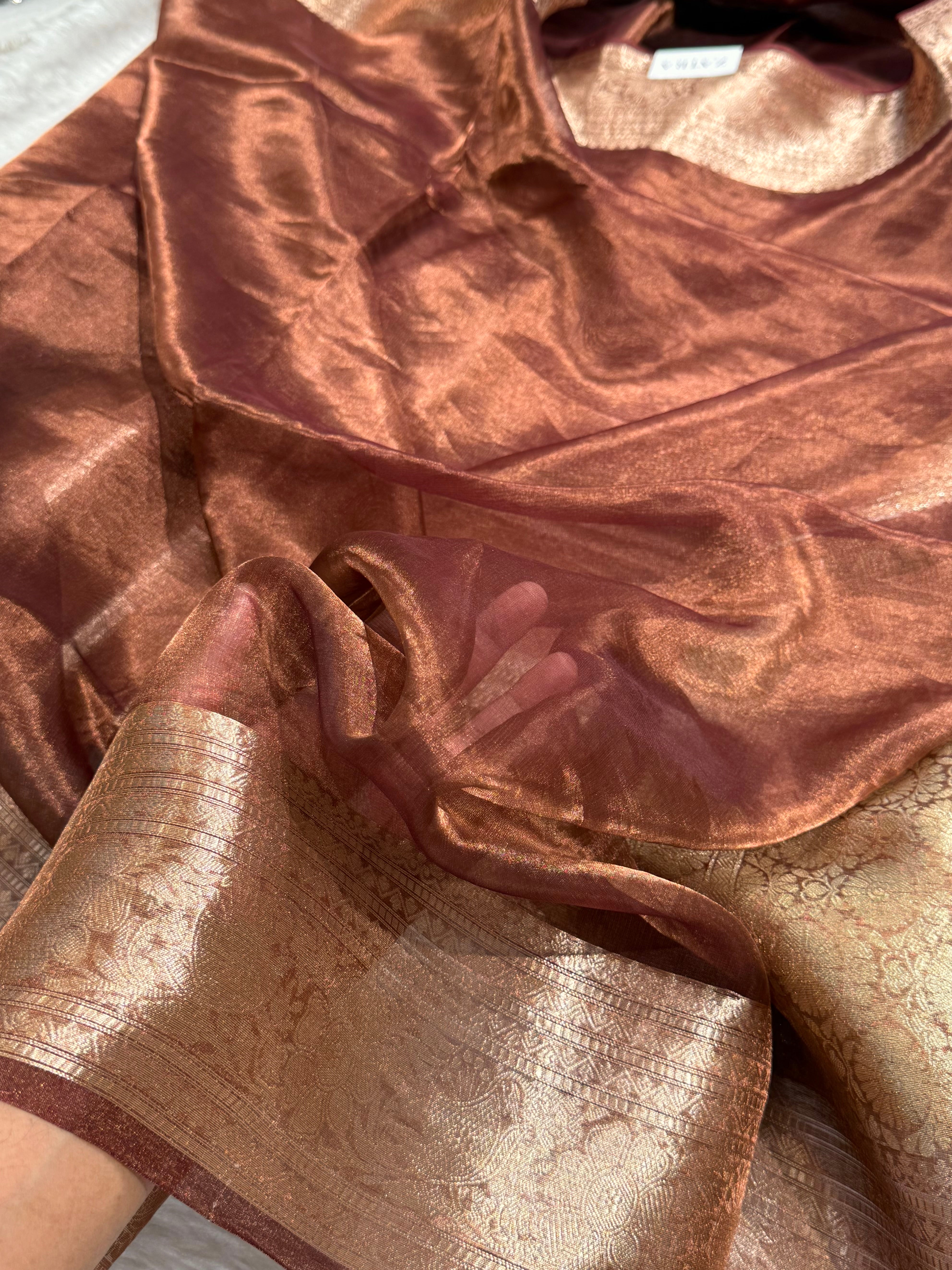 Cheeku Shades Pure Tissue Silk Saree with Brocade Blouse PT-14