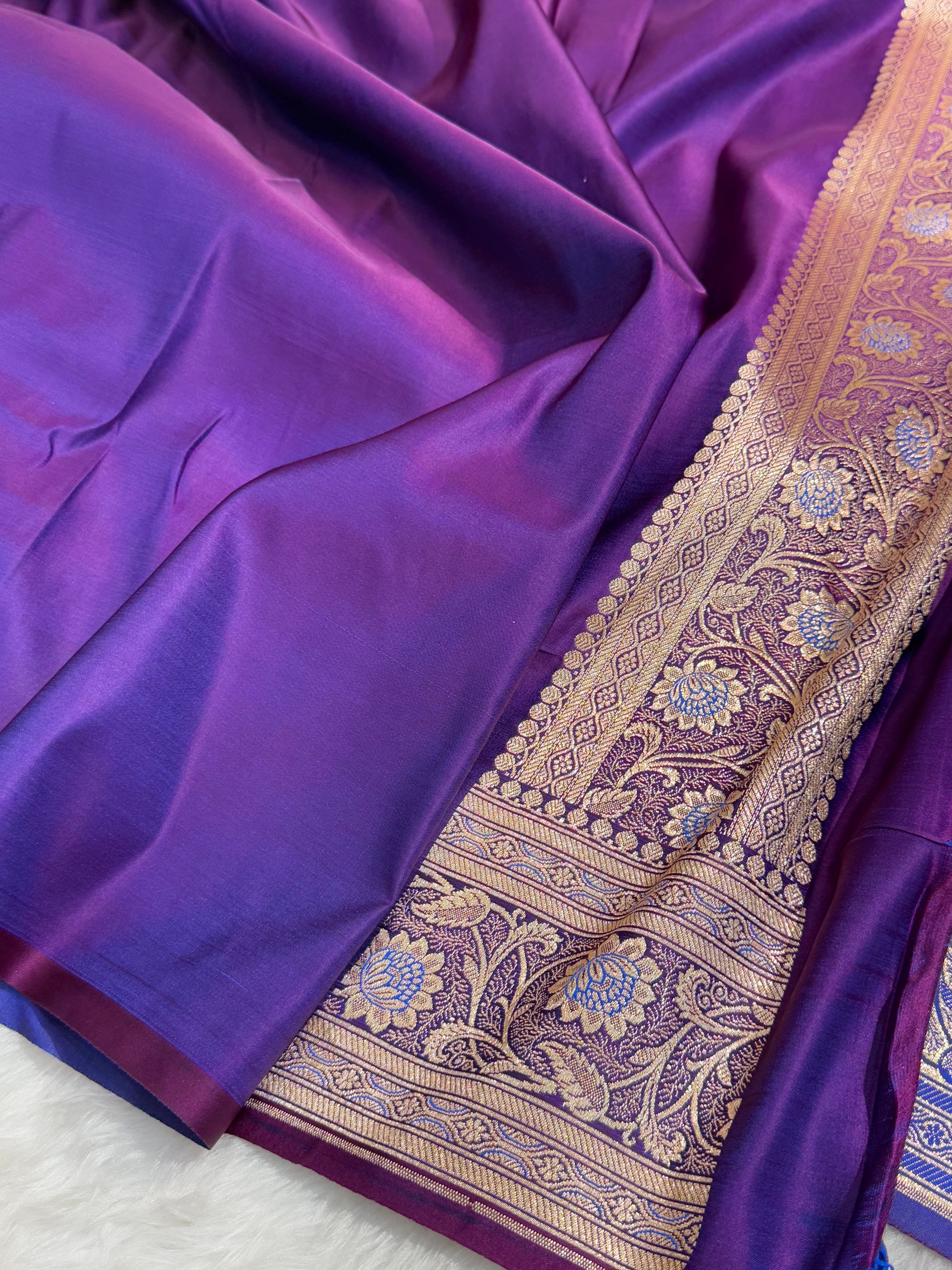 Blended Katan Silk Saree In cross Purple SK04