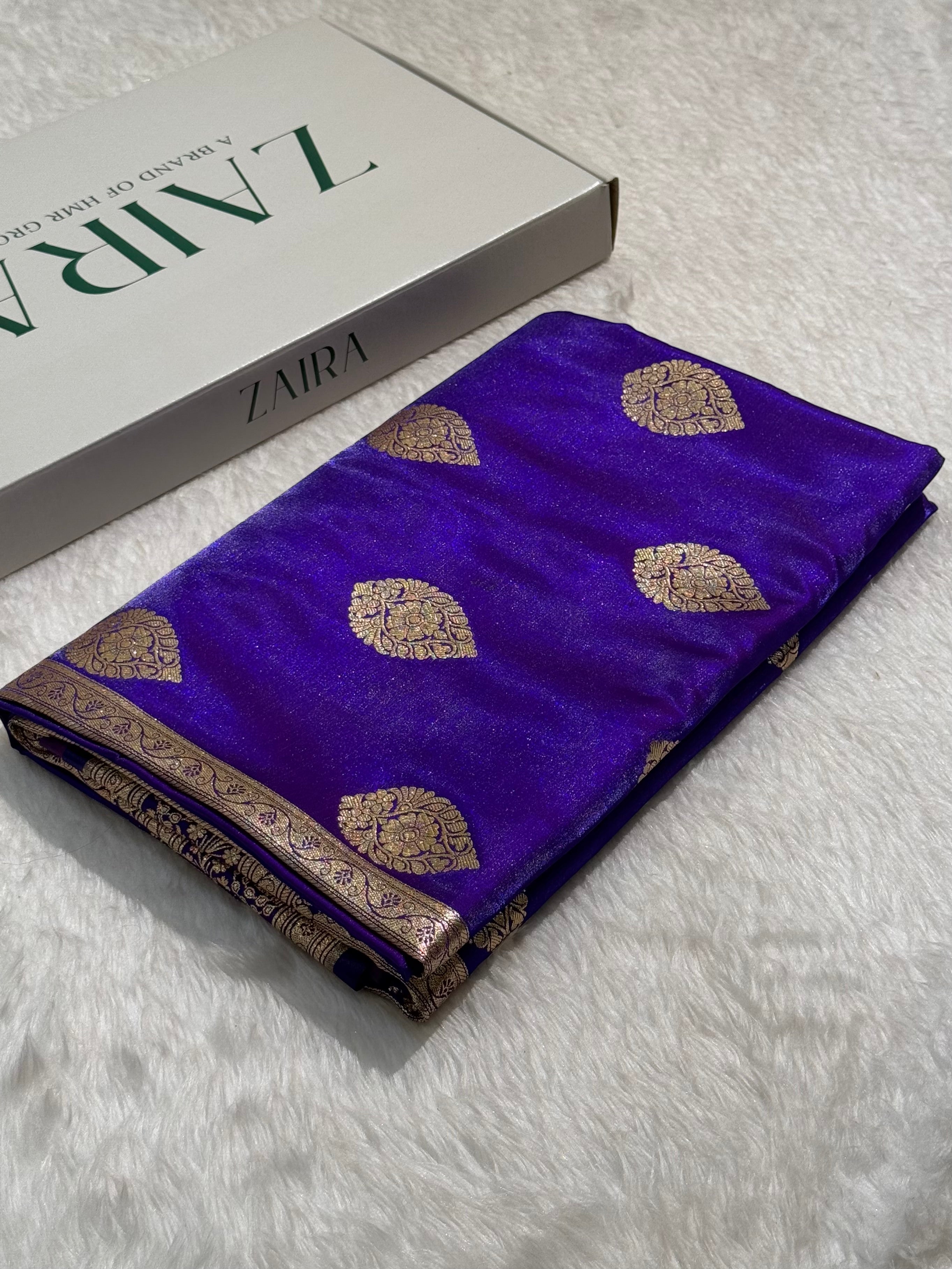 Ultra Light Weight Satin Silk Purple Shades Boota SS05