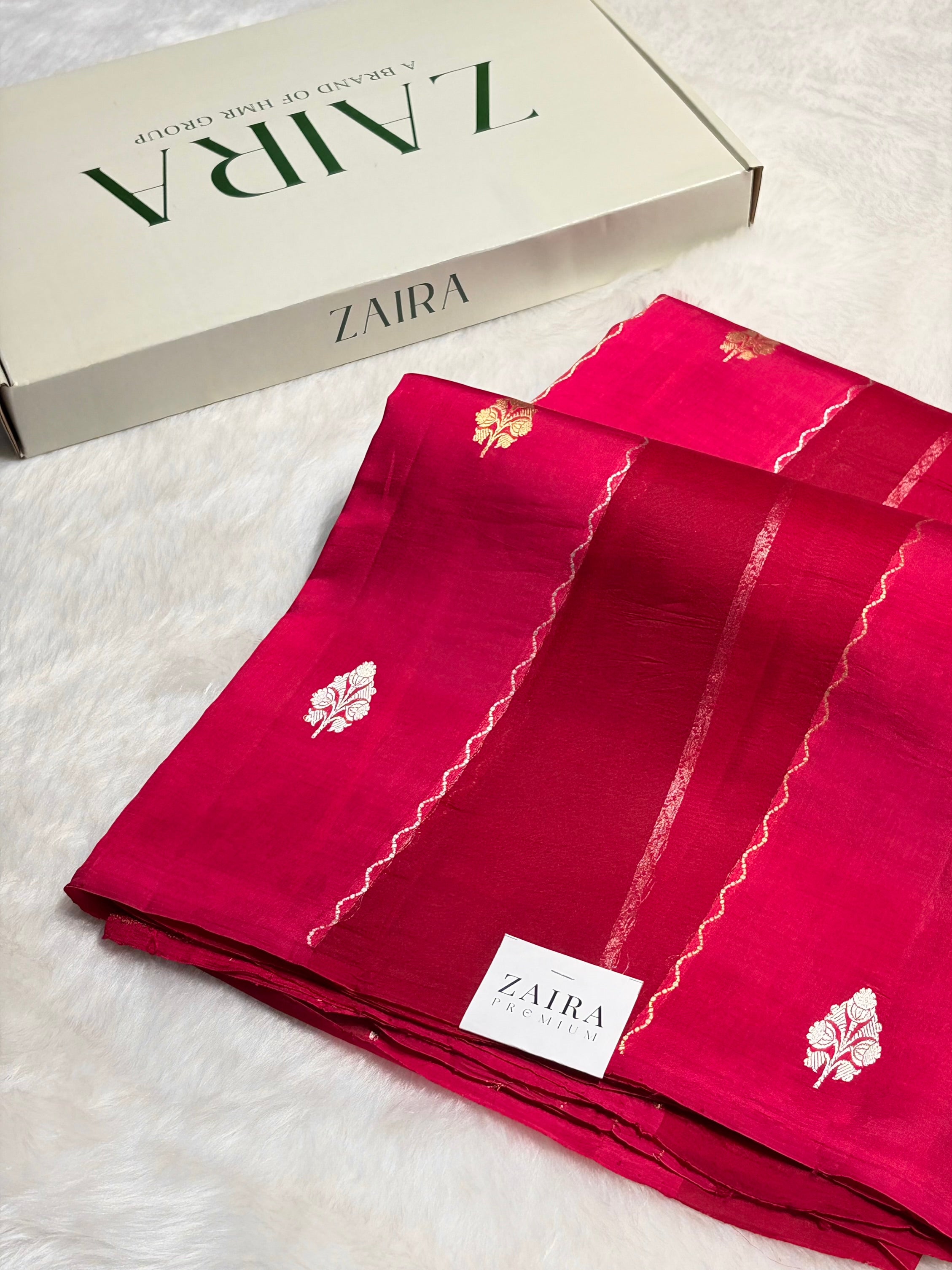 Pinkish Red Shades Rangkart Handwoven Pure Katan Raw Mango Silk RM-45
