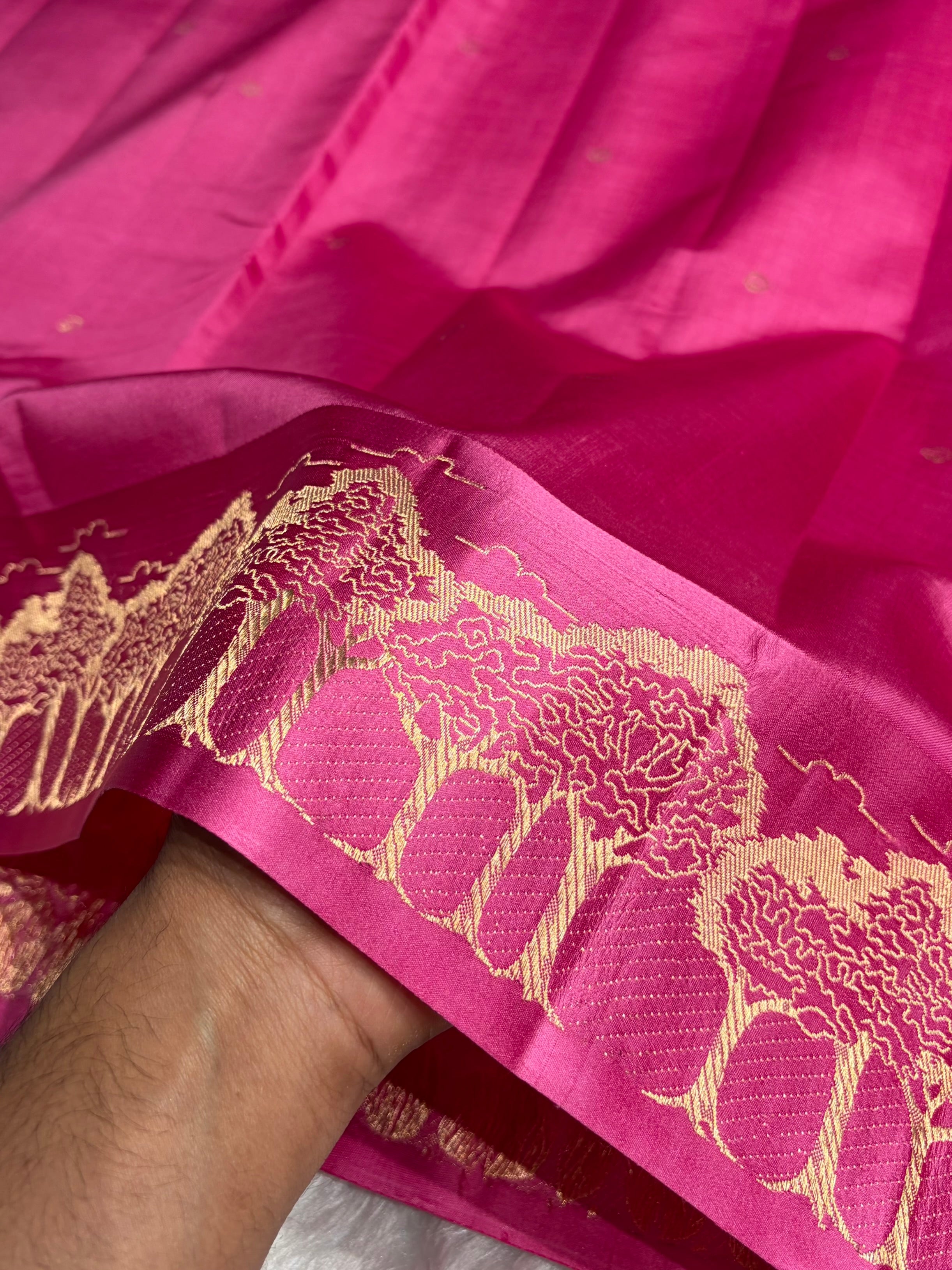 Gajri Shades Handwoven Pure Raw Mango Silk RM-63