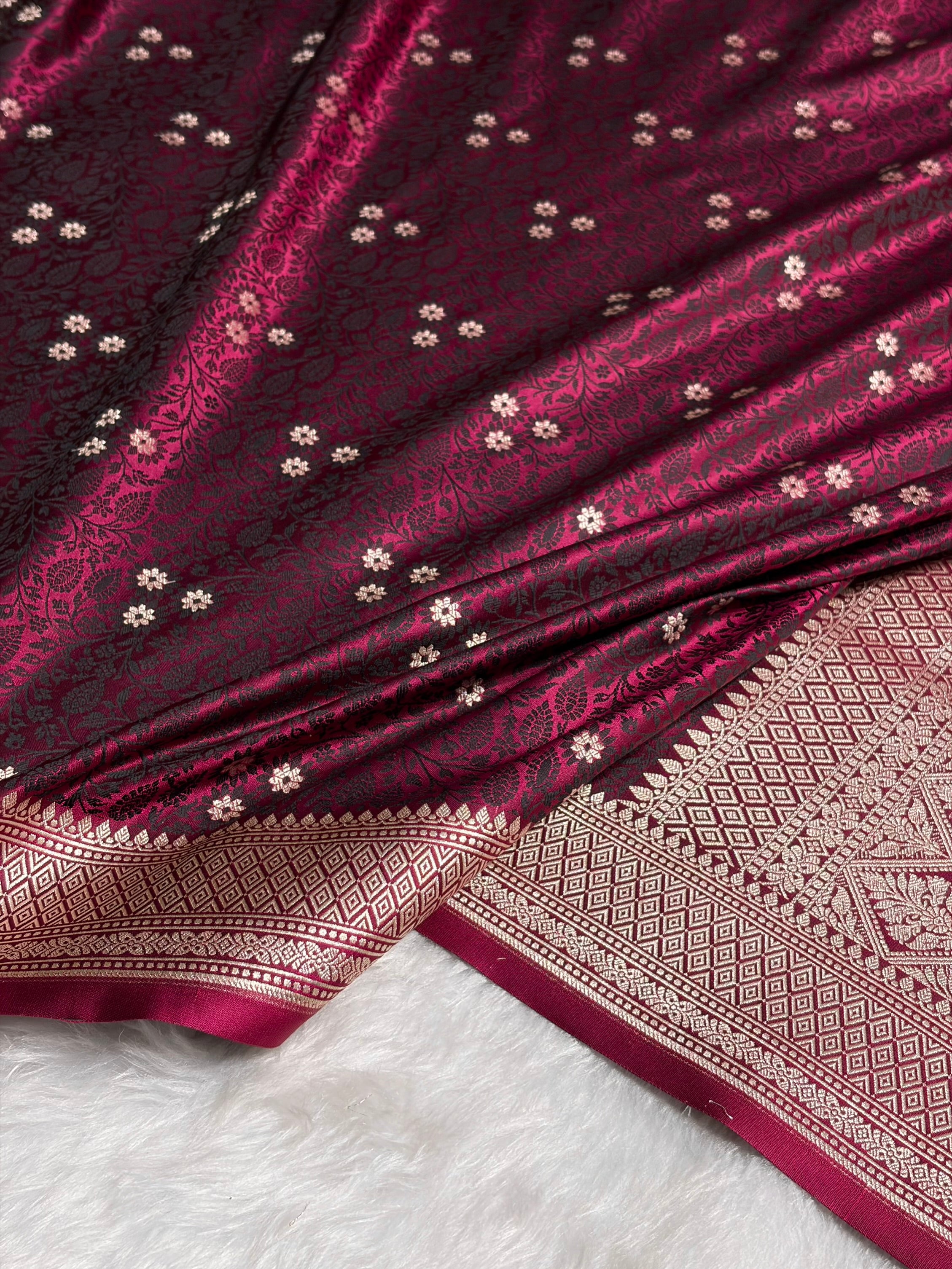 Garnet Shades Tanchoi Motif Mashru Silk Saree MST-12