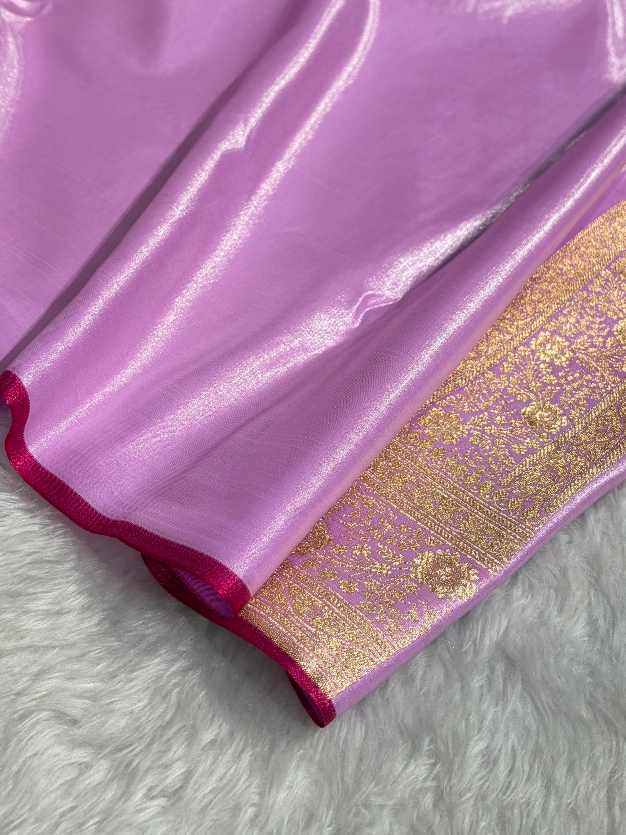 Ultra Light Weight Satin Silk Boota in Lavender Shades SS05