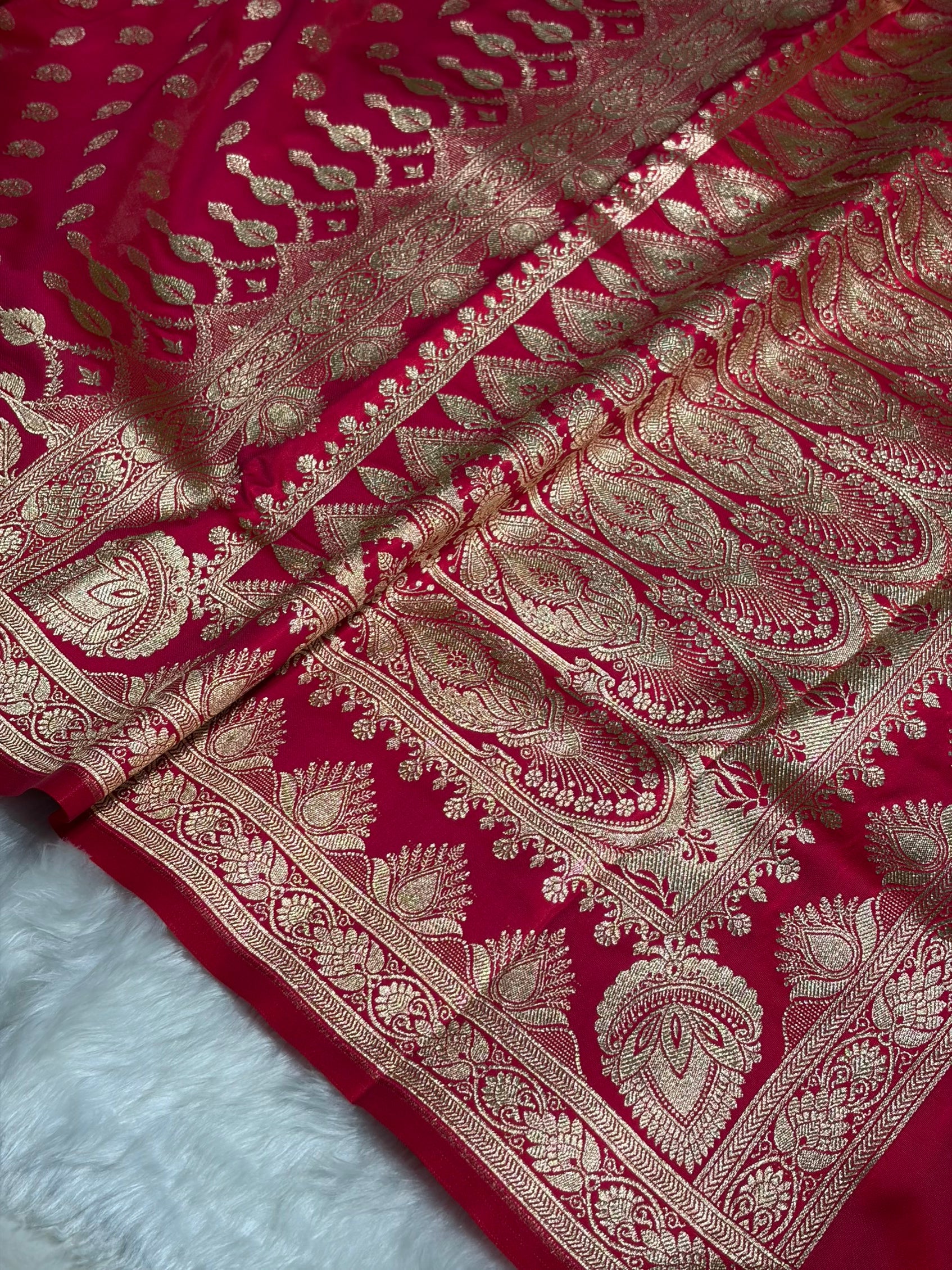 Satin Silk Booti in Cross Rani Shades