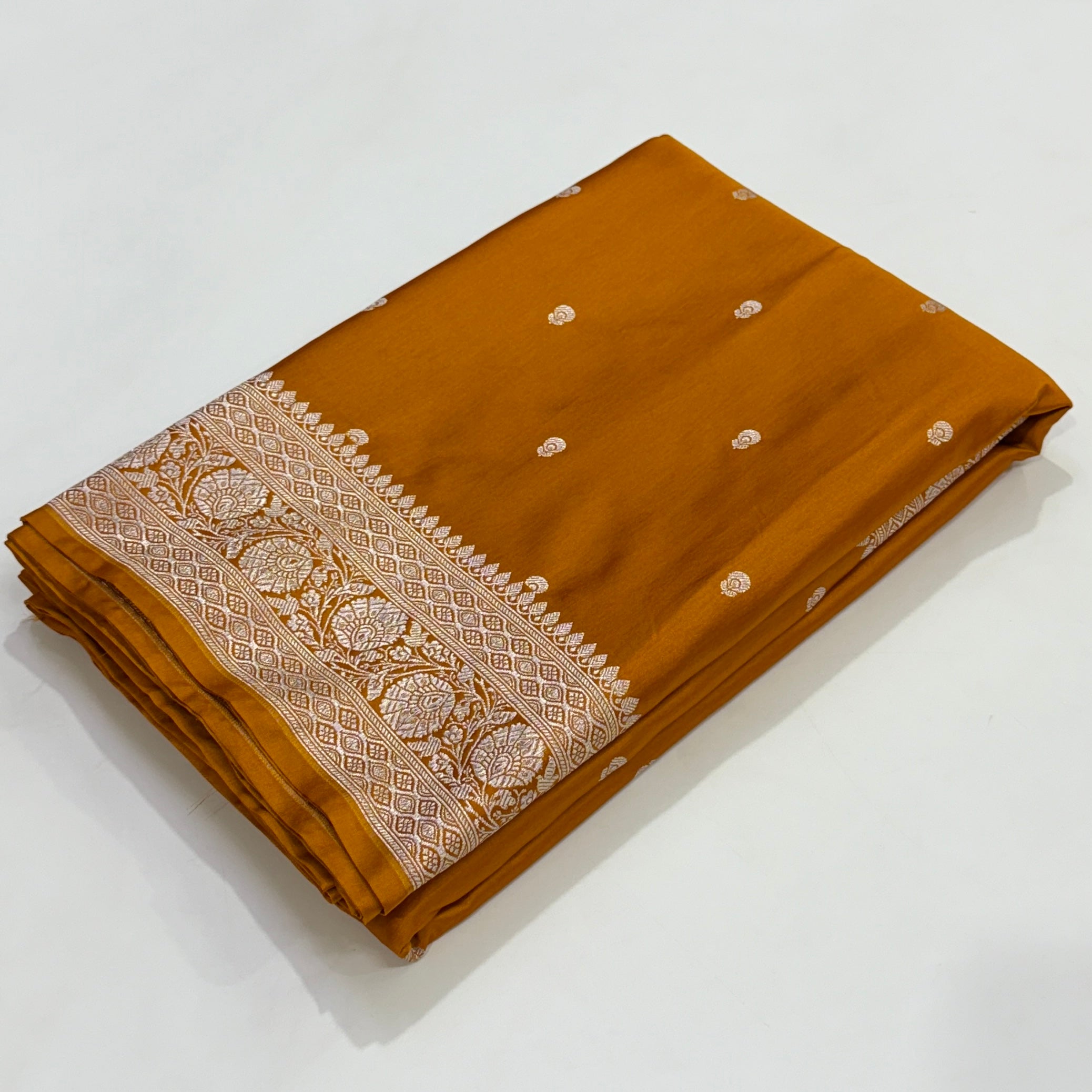 Mustard gold Booti Mashru Silk Saree