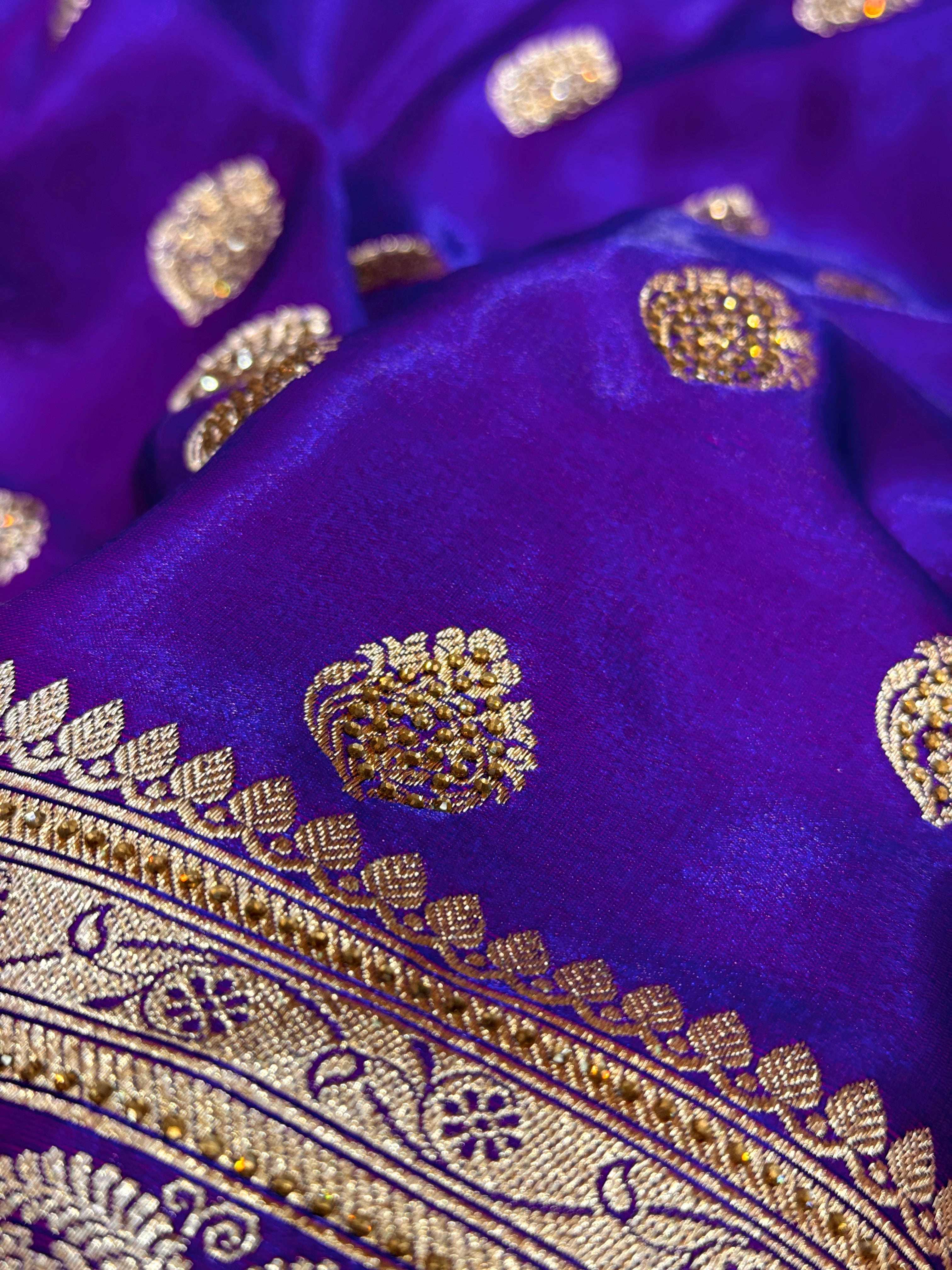 Purple Boota With Swarovski Work