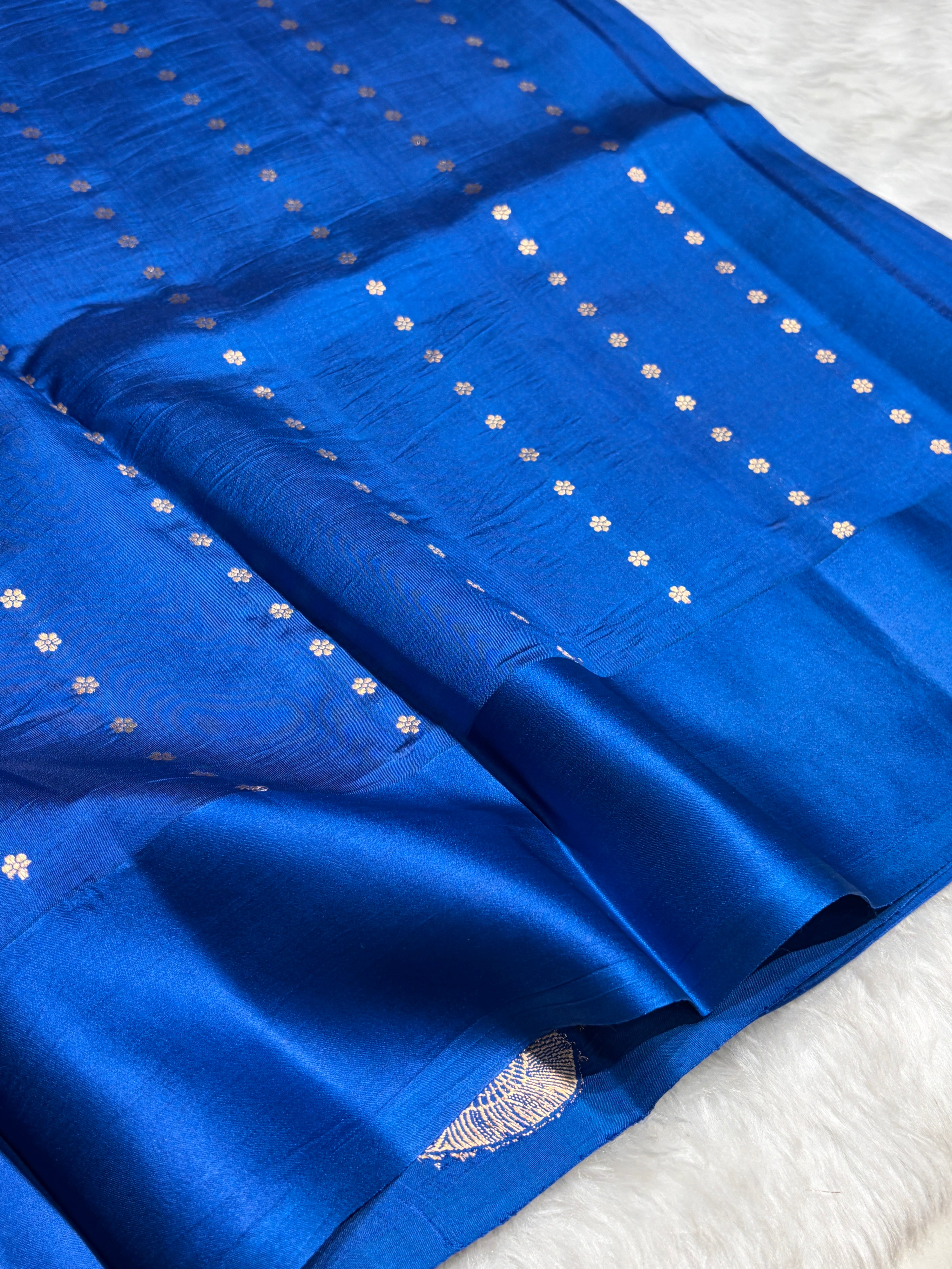 Royal Blue Shades Handwoven Pure Raw Mango Silk RM-61