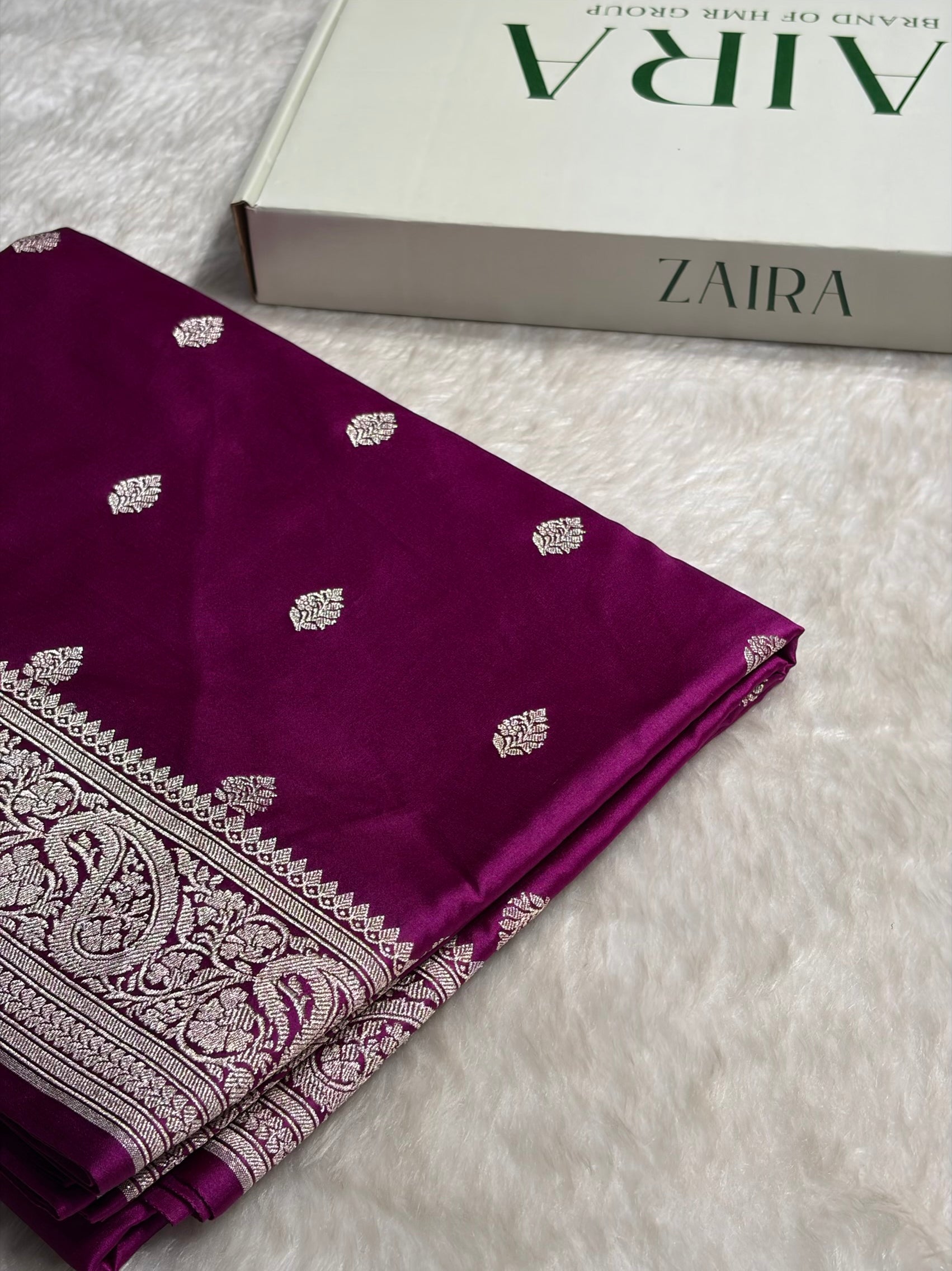 Pinkish Wine Shades Booti Mashru Silk Saree MS69