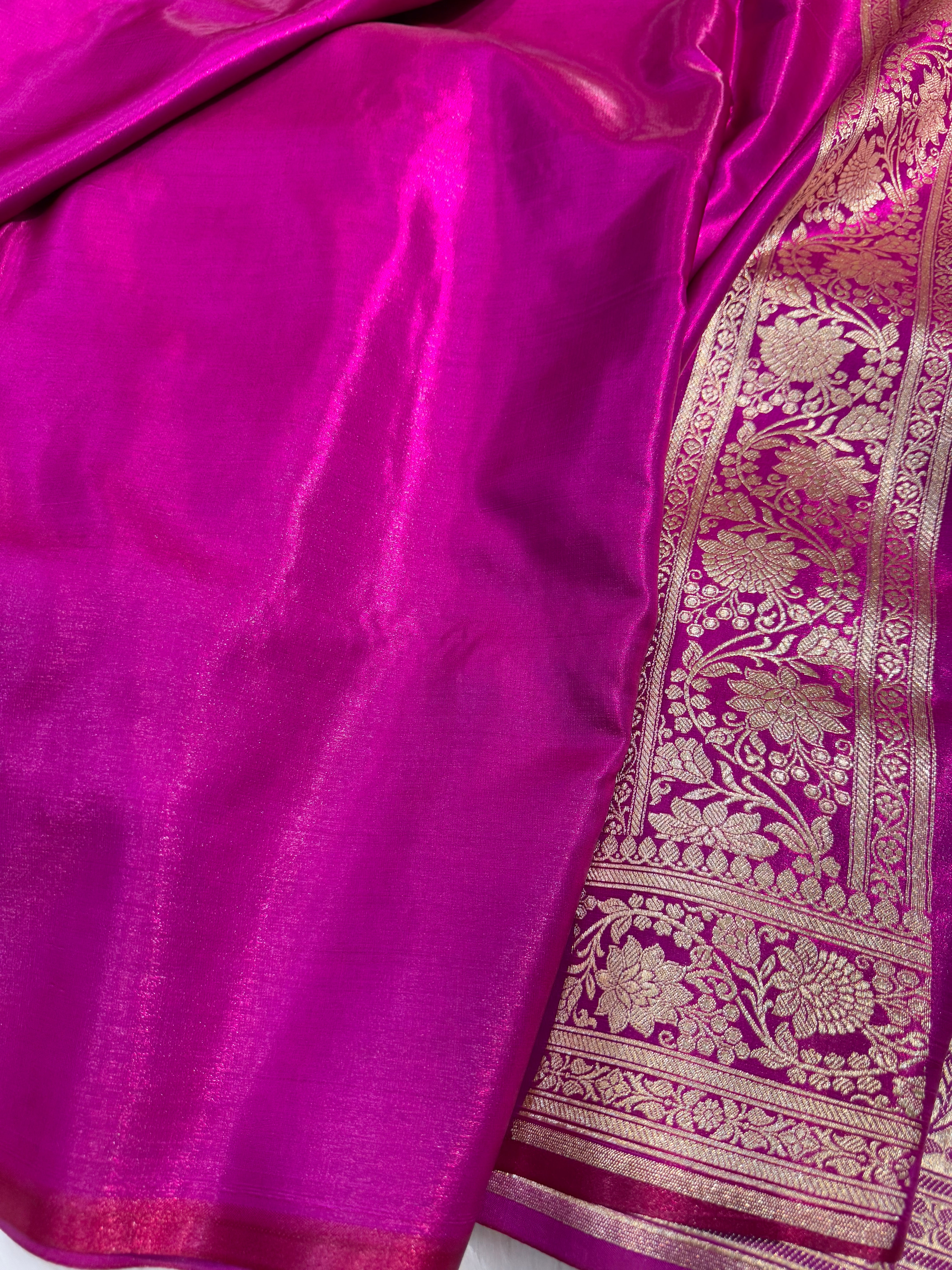 Ultra Light Weight Satin Silk Reddish Magenta Cross SS10
