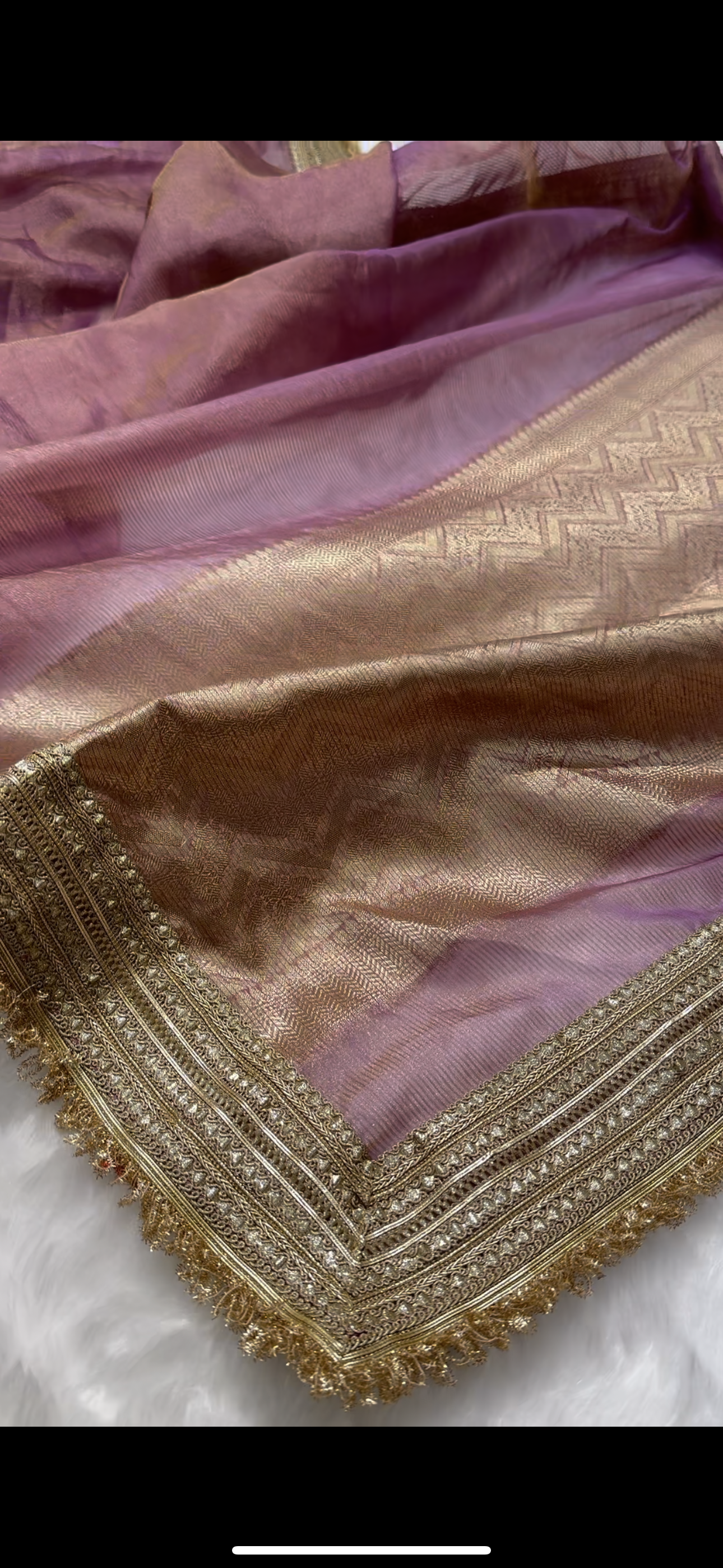 Lavender Shades Semi Pure Tissue Silk Saree with Gotta Patti TGP02